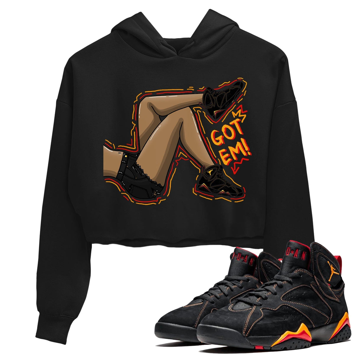 Jordan 7 Citrus Shirt To Match Jordans Got Em Legs Sneaker Tees Jordan 7 Citrus Drip Gear Zone Sneaker Matching Clothing Women's Shirts