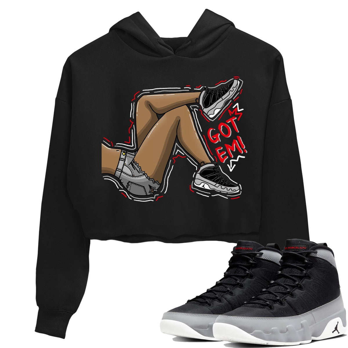 Jordan 9 Particle Grey Shirt To Match Jordans Got Em Legs Sneaker Tees Jordan 9 Particle Grey Drip Gear Zone Sneaker Matching Clothing Women's Shirts