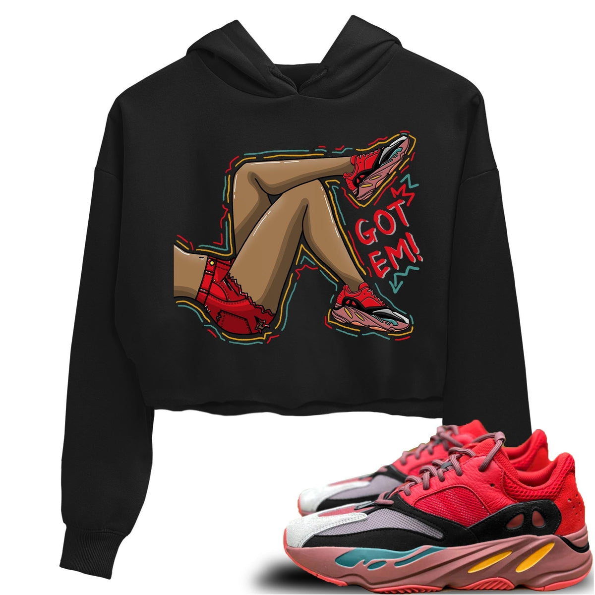 Yeezy 700 Hi-Res Red Shirt To Match Jordans Got Em Legs Sneaker Tees Yeezy 700 Hi-Res Red Drip Gear Zone Sneaker Matching Clothing Women's Shirts