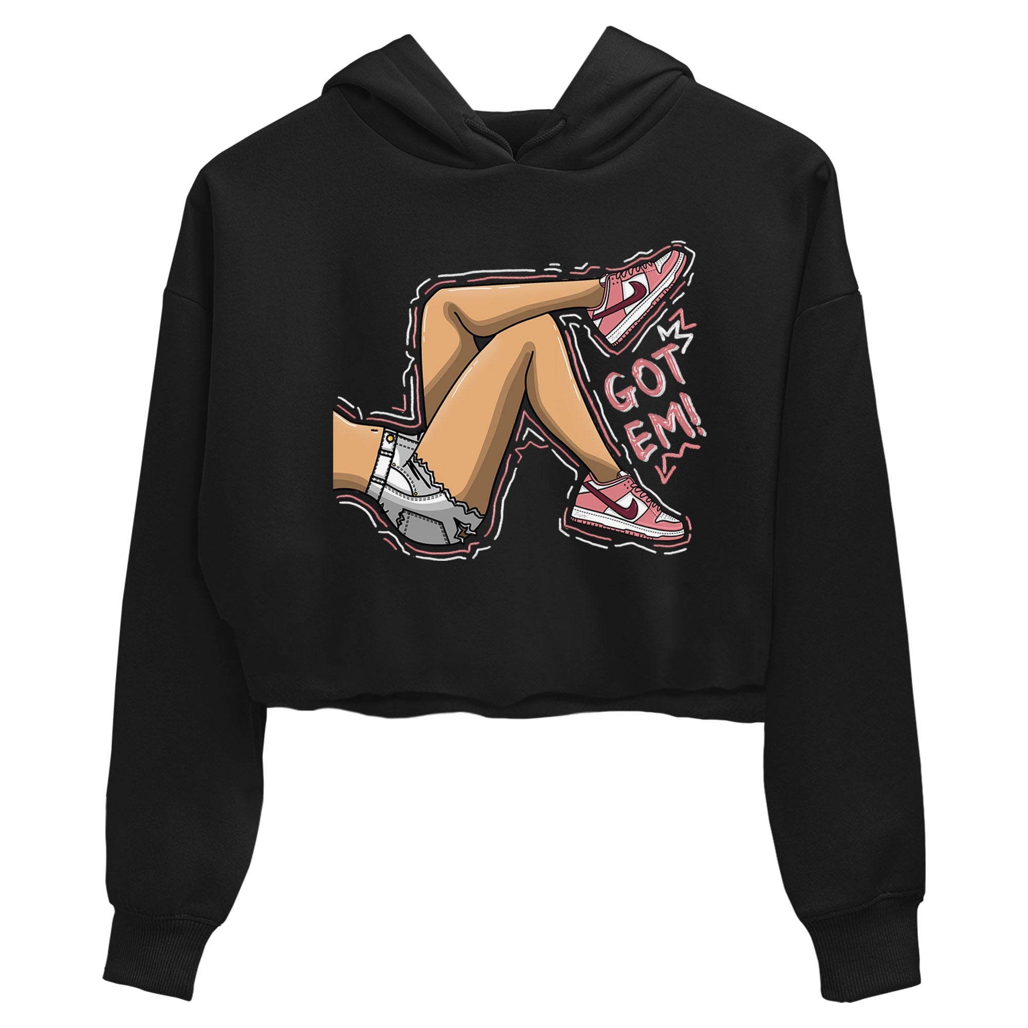 Dunk Valentine's Day shirt to match jordans Got Em Legs sneaker tees Dunks Valentine's Day Drip Gear Zone Black 2 crop length shirt