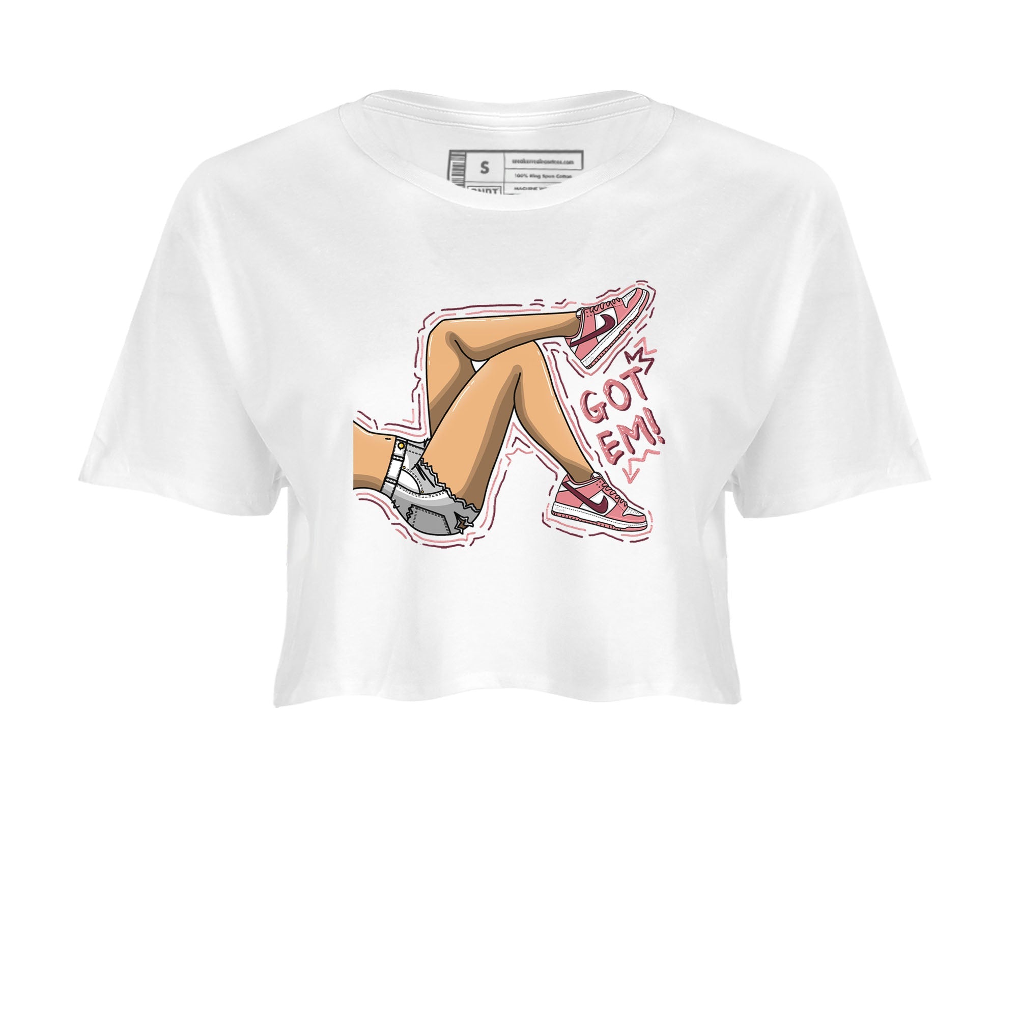 Dunk Valentine's Day shirt to match jordans Got Em Legs sneaker tees Dunks Valentine's Day Drip Gear Zone White 2 crop length shirt