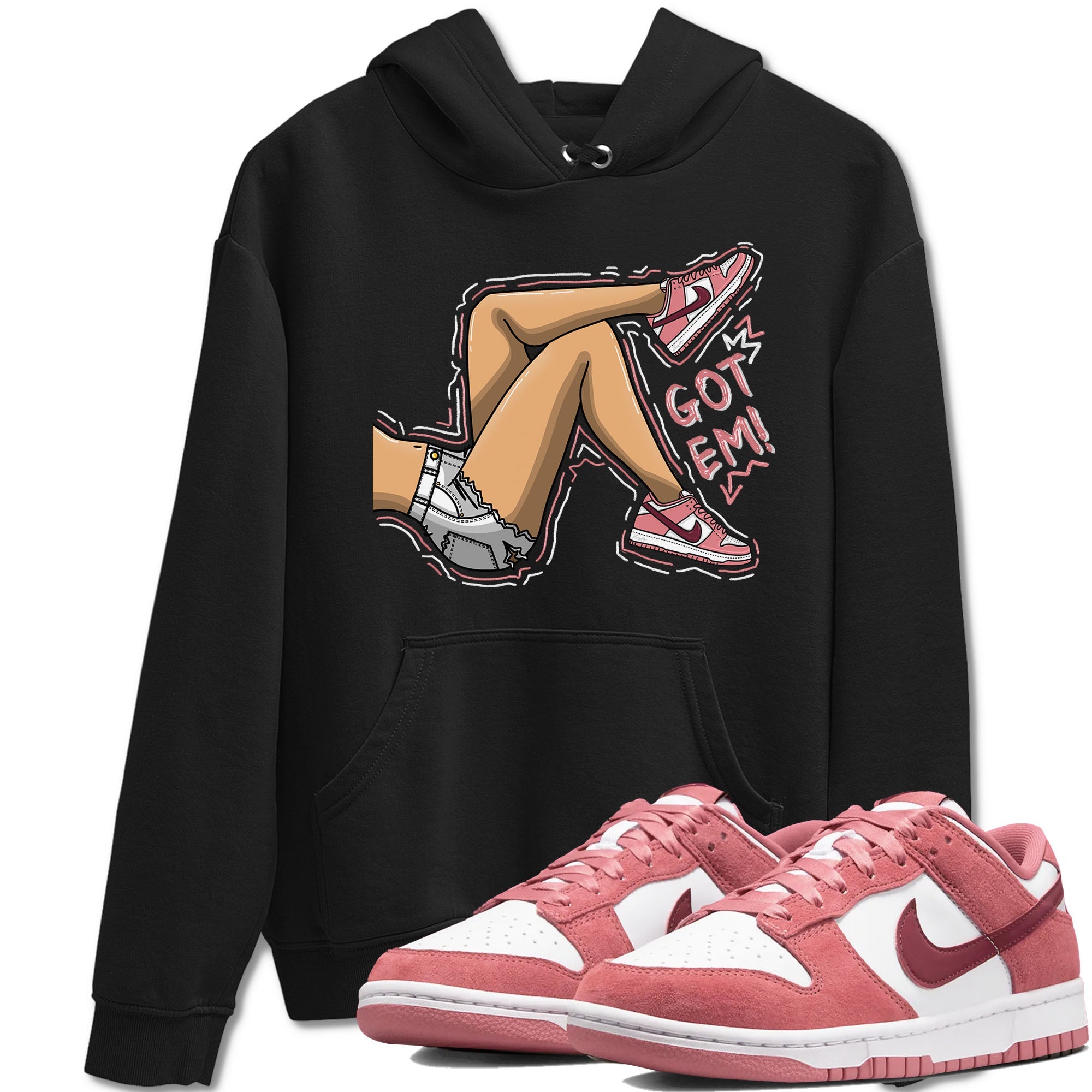 Dunk Valentine's Day shirt to match jordans Got Em Legs sneaker tees Dunks Valentine's Day Drip Gear Zone unisex cotton Black 1 crew neck shirt