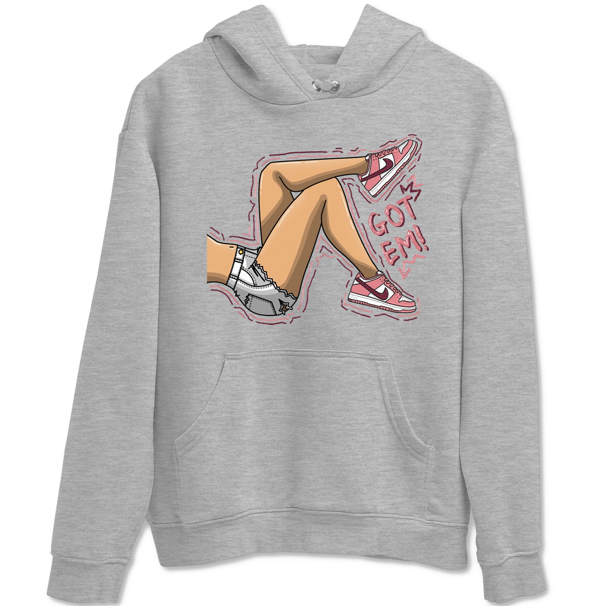 Dunk Valentine's Day shirt to match jordans Got Em Legs sneaker tees Dunks Valentine's Day Drip Gear Zone unisex cotton Heather Grey 2 crew neck shirt