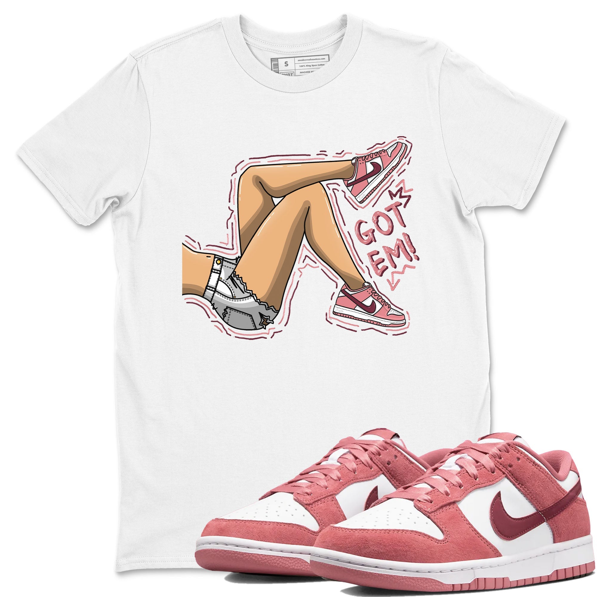 Dunk Valentine's Day shirt to match jordans Got Em Legs sneaker tees Dunks Valentine's Day Drip Gear Zone unisex cotton White 1 crew neck shirt