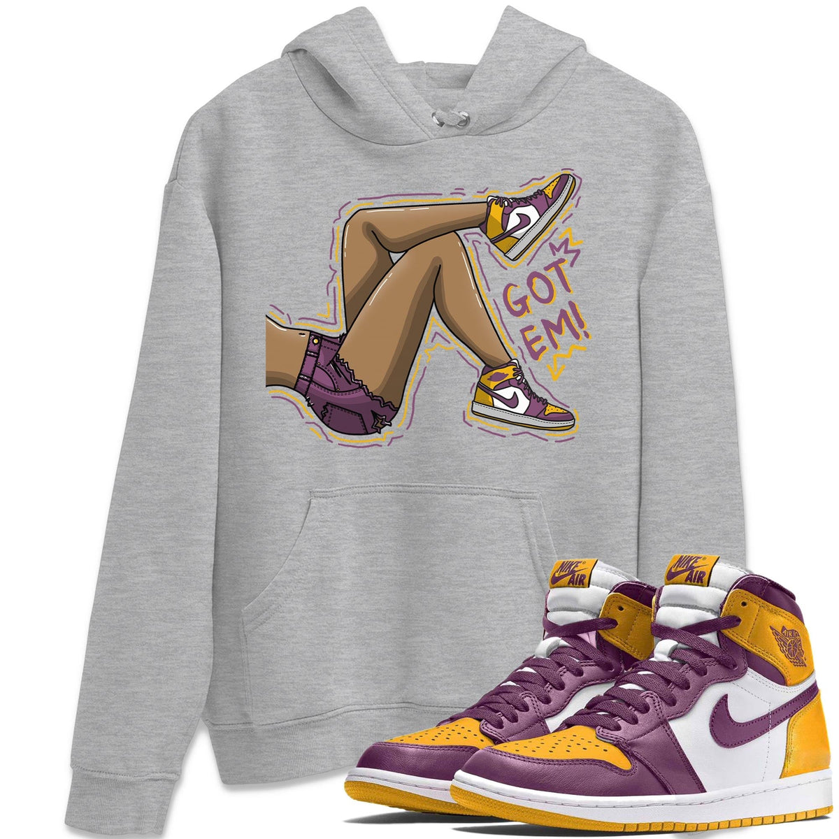 Jordan 1 Brotherhood Sneaker Matching T-Shirt Got Em Legs Sneaker Tees Jordan 1 Brotherhood Sneaker Release Tees Crew Neck Tees