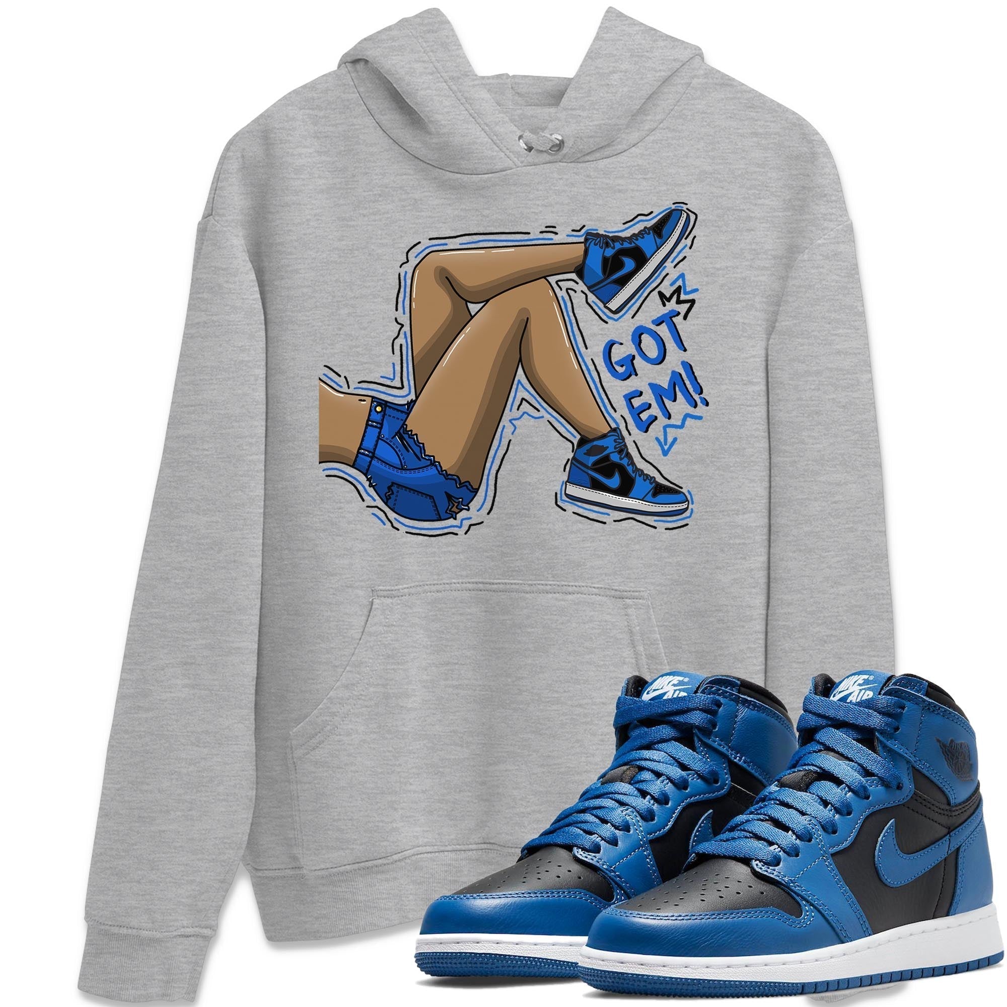 Jordan 1 Dark Marina Blue Sneaker Matching T-Shirt Got Em Legs Sneaker Tees Jordan 1 Dark Marina Blue Sneaker Release Tees Crew Neck Tees