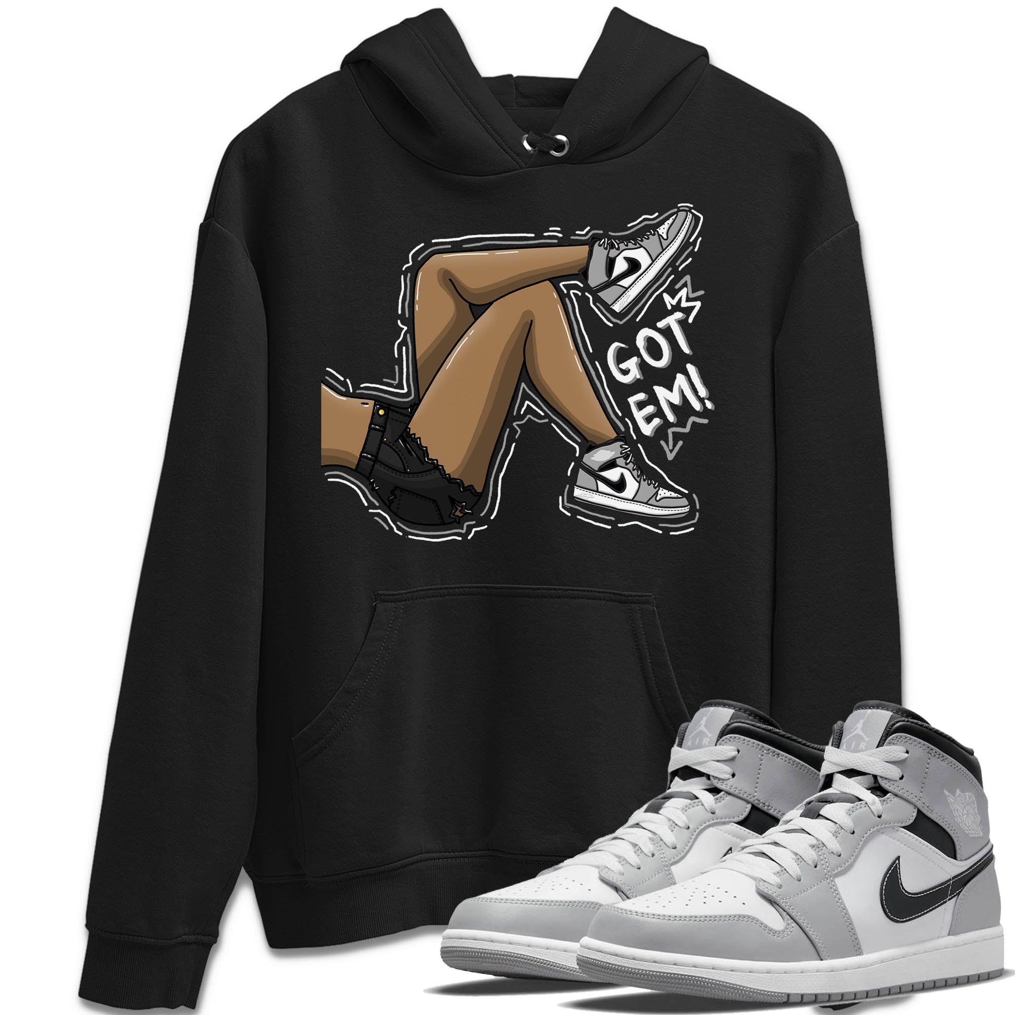Jordan 1 Light Smoke Grey Sneaker Matching T-Shirt Got Em Legs Sneaker Tees Jordan 1 Light Smoke Grey Sneaker Release Tees Crew Neck Tees