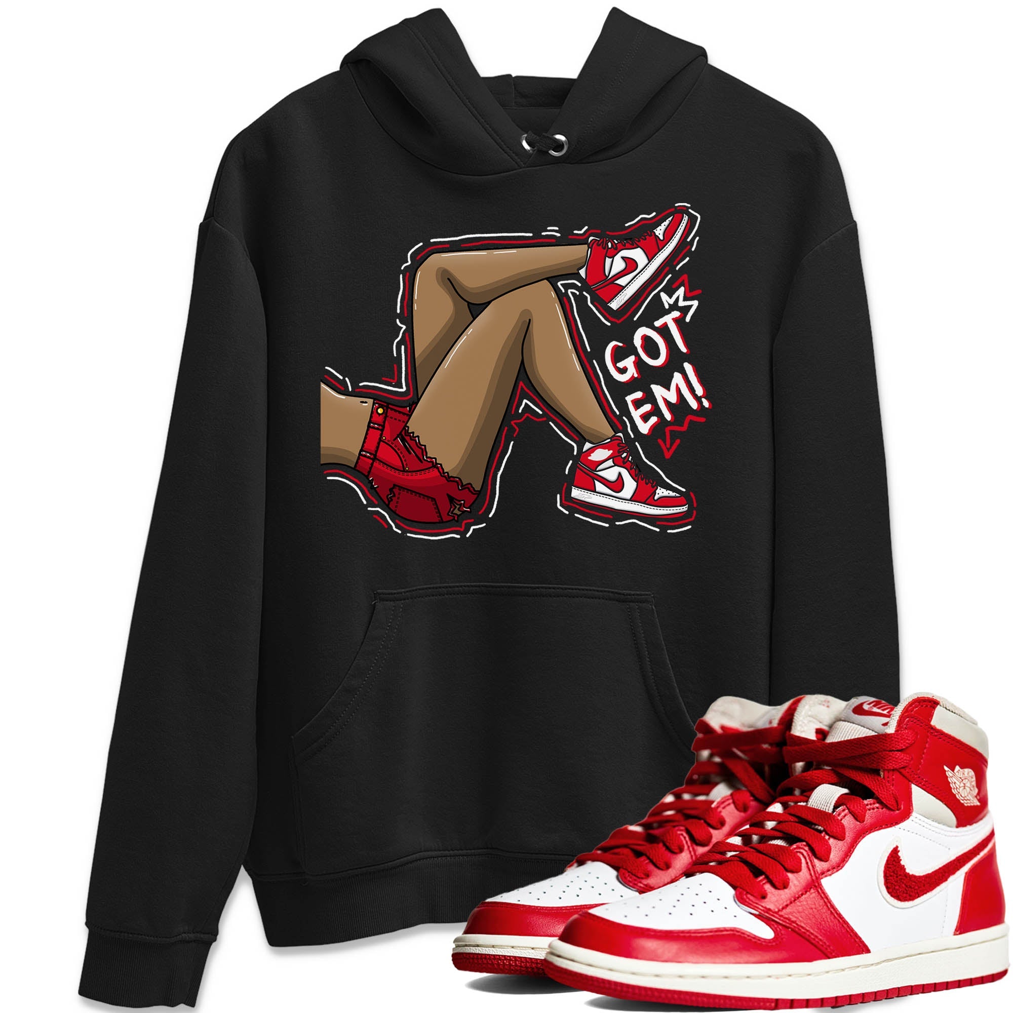 Jordan 1 Newstalgia Sneaker Matching T-Shirt Got Em Legs Sneaker Tees Jordan 1 Newstalgia Sneaker Release Tees Crew Neck Tees