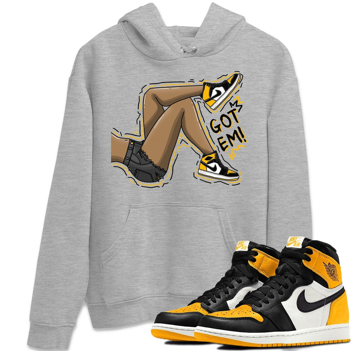 Jordan 1 Taxi Sneaker Matching T-Shirt Got Em Legs Sneaker Tees Jordan 1 Taxi Sneaker Release Tees Crew Neck Tees