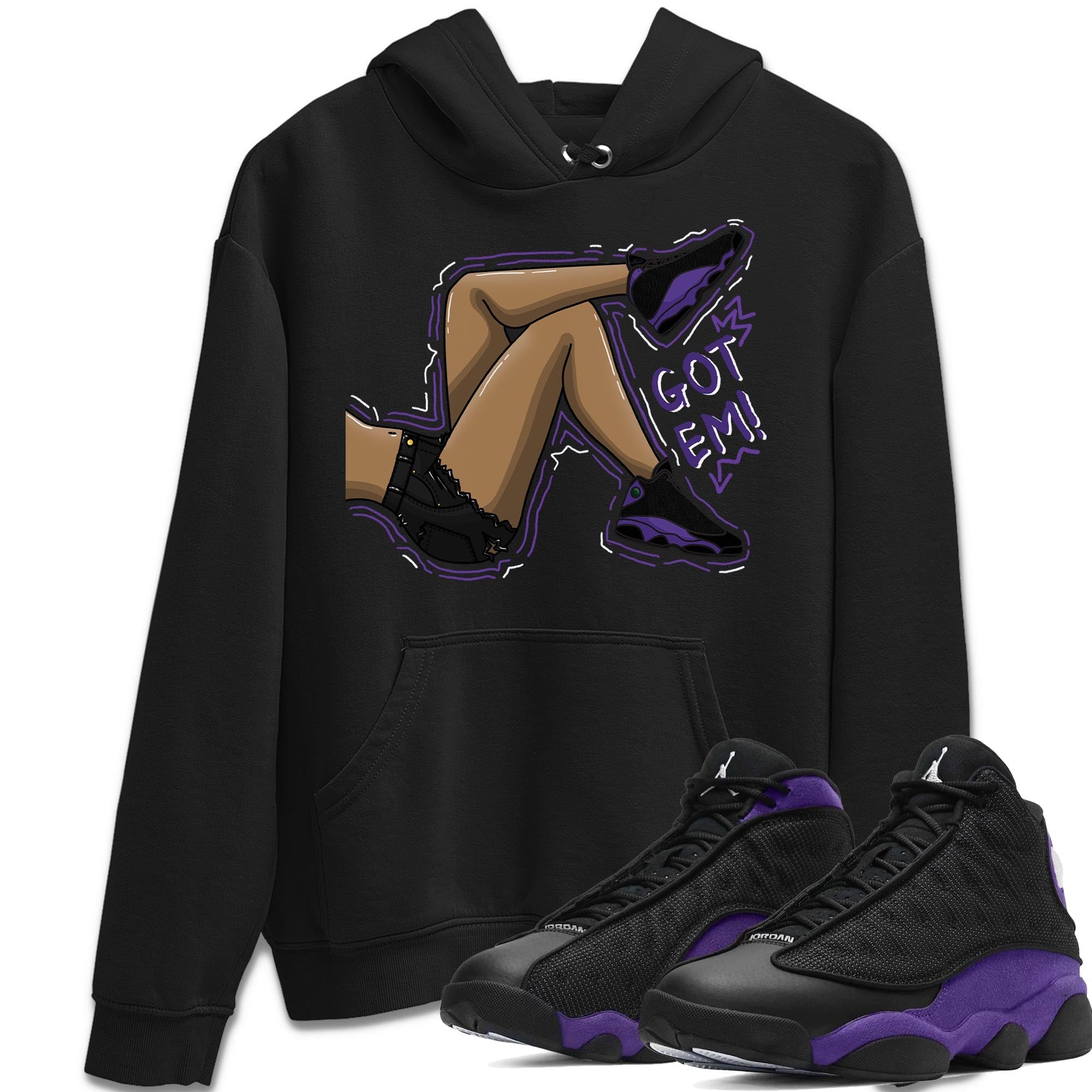 Jordan 13 Court Purple Shirt To Match Jordans Got Em Legs Sneaker Tees Jordan 13 Court Purple Drip Gear Zone Sneaker Matching Clothing Unisex Shirts