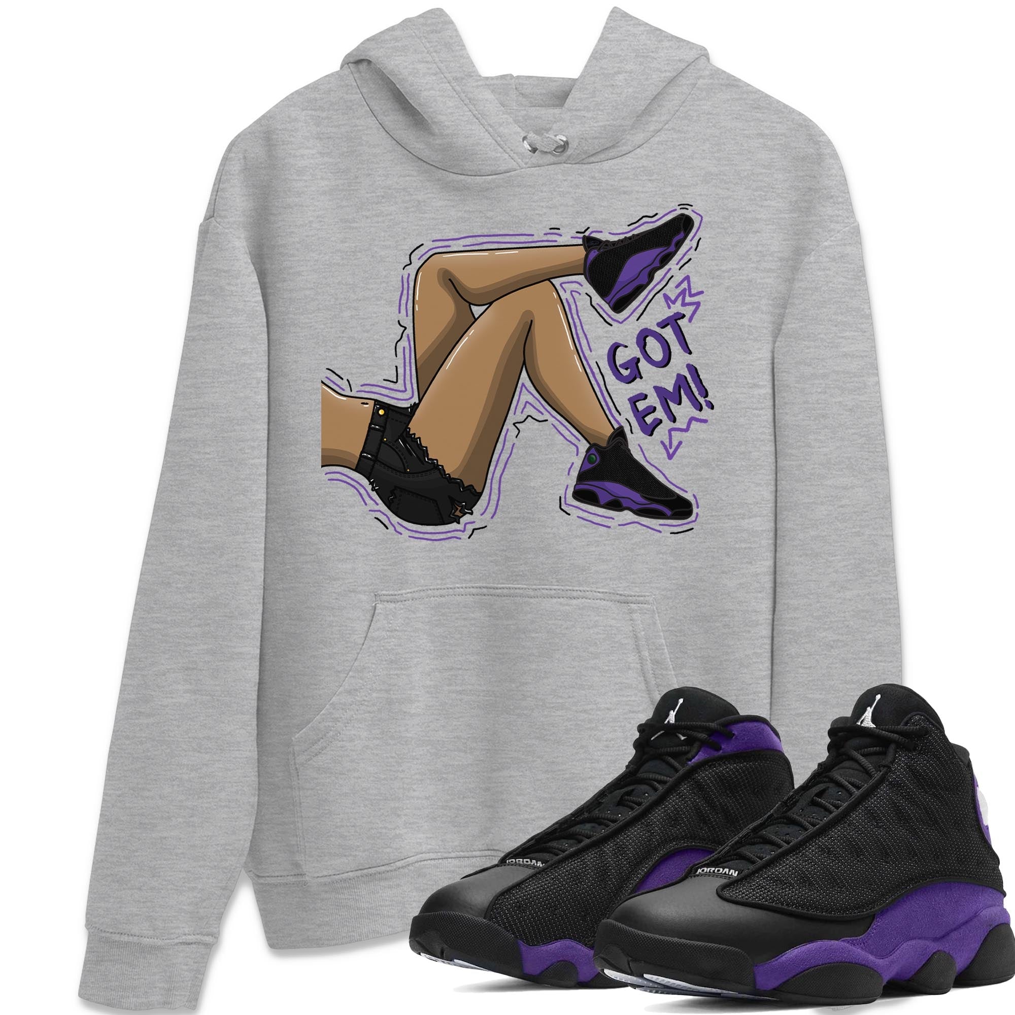 Jordan 13 Court Purple Shirt To Match Jordans Got Em Legs Sneaker Tees Jordan 13 Court Purple Drip Gear Zone Sneaker Matching Clothing Unisex Shirts