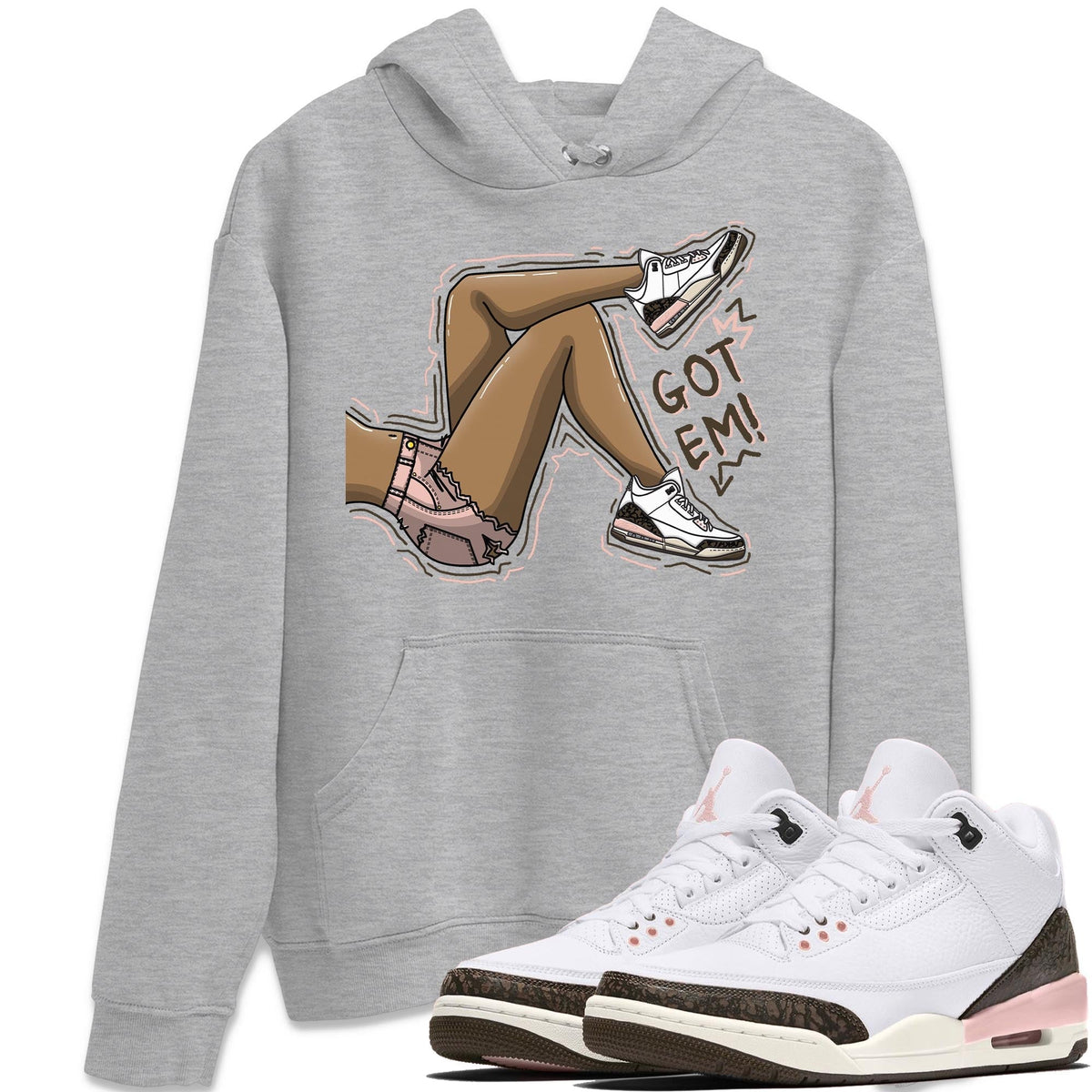 Jordan 3 Atmosphere Sneaker Matching T-Shirt Got Em Legs Sneaker Tees Jordan 3 Atmosphere Sneaker Release Tees Crew Neck Tees