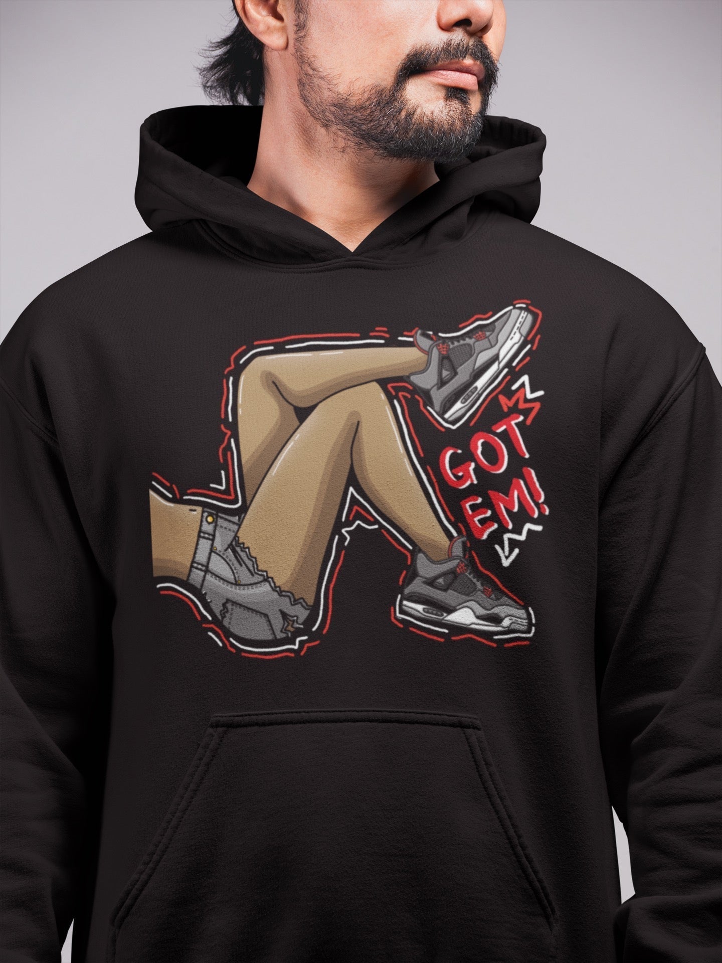 Jordan 4 Infrared Sneaker Matching T-Shirt Got Em Legs Sneaker Tees Jordan 4 Infrared Sneaker Release Tees Crew Neck Tees