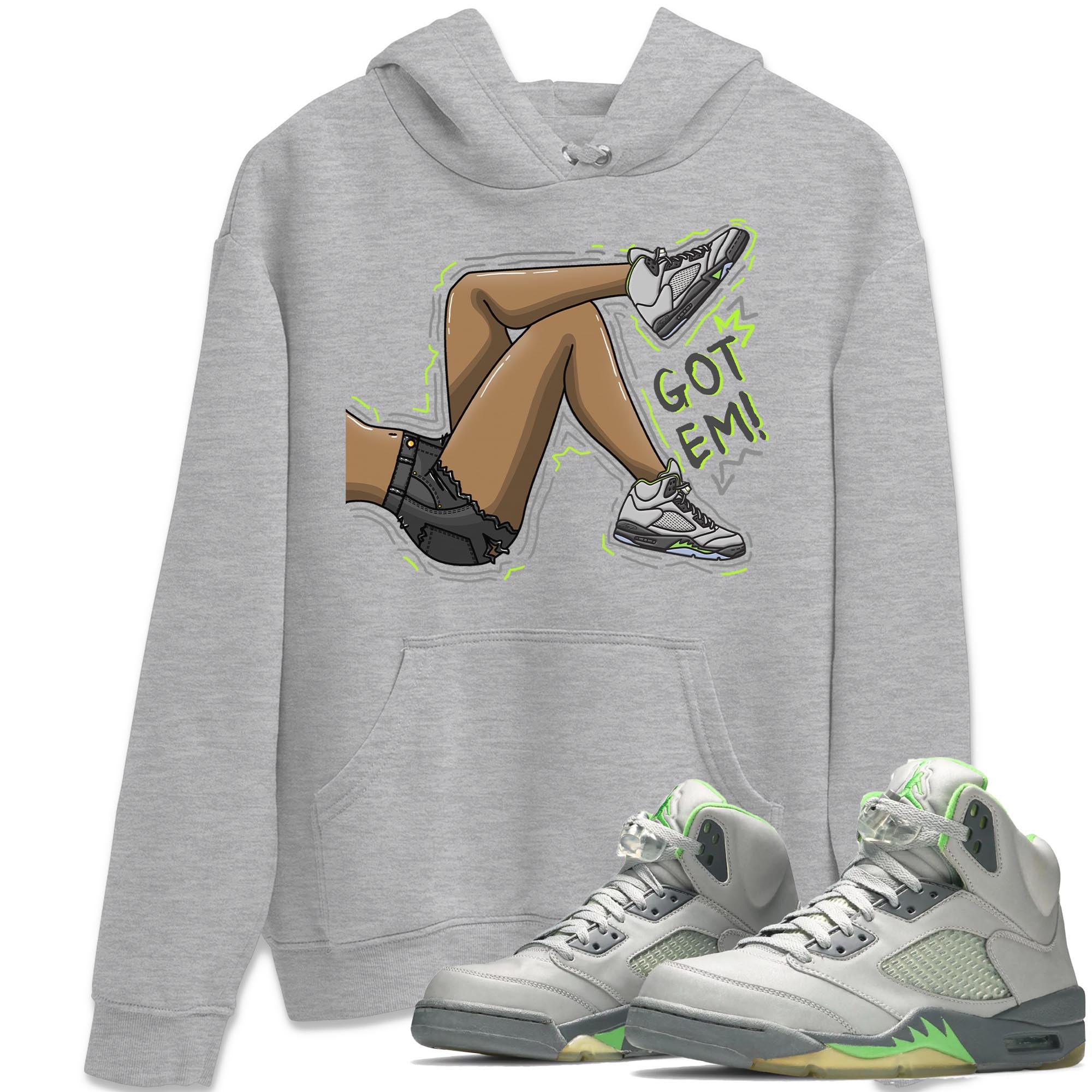 Jordan 5 Green Bean Sneaker Matching T-Shirt Got Em Legs Sneaker Tees Jordan 5 Green Bean Sneaker Release Tees Crew Neck Tees
