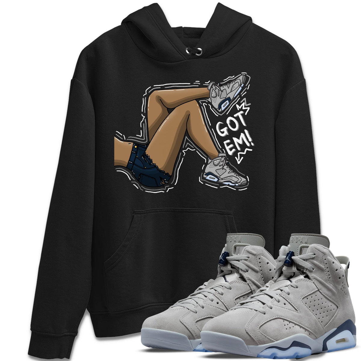 Jordan 6 Georgetown Sneaker Matching T-Shirt Got Em Legs Sneaker Tees Jordan 6 Georgetown Sneaker Release Tees Crew Neck Tees