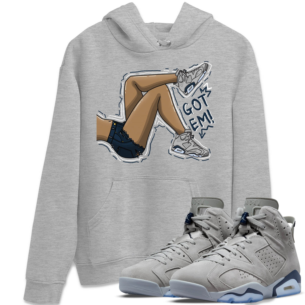 Jordan 6 Georgetown Sneaker Matching T-Shirt Got Em Legs Sneaker Tees Jordan 6 Georgetown Sneaker Release Tees Crew Neck Tees