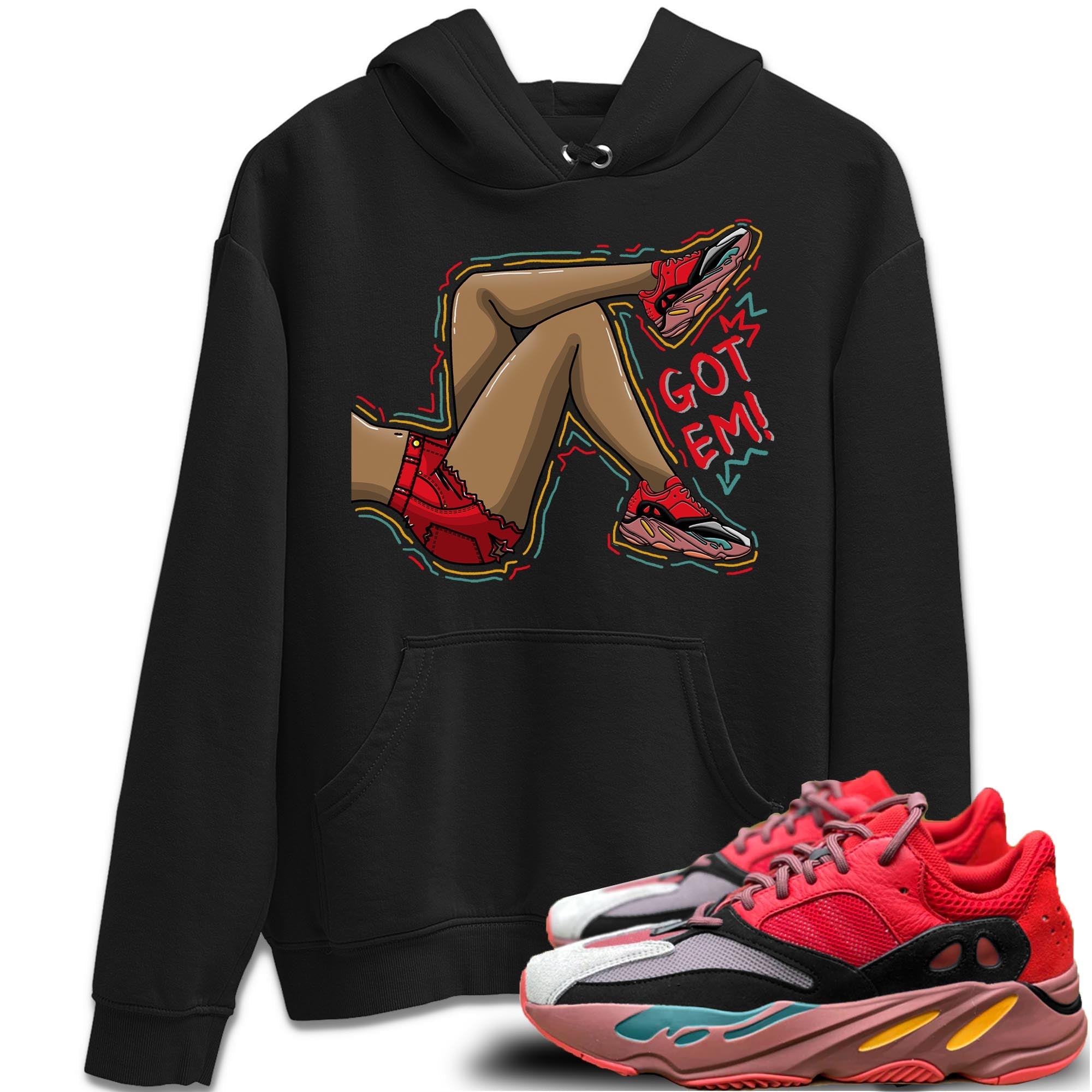Yeezy 700 Hi-Res Red Shirt To Match Jordans Got Em Legs Sneaker Tees Yeezy 700 Hi-Res Red Drip Gear Zone Sneaker Matching Clothing Unisex Shirts