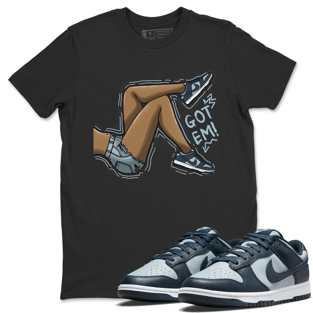 Dunk championship Grey Sneaker Match Tees Got Em Legs Sneaker Tees Dunk championship Grey Jordan to match sneaker T-Shirt Crew Neck Shirts