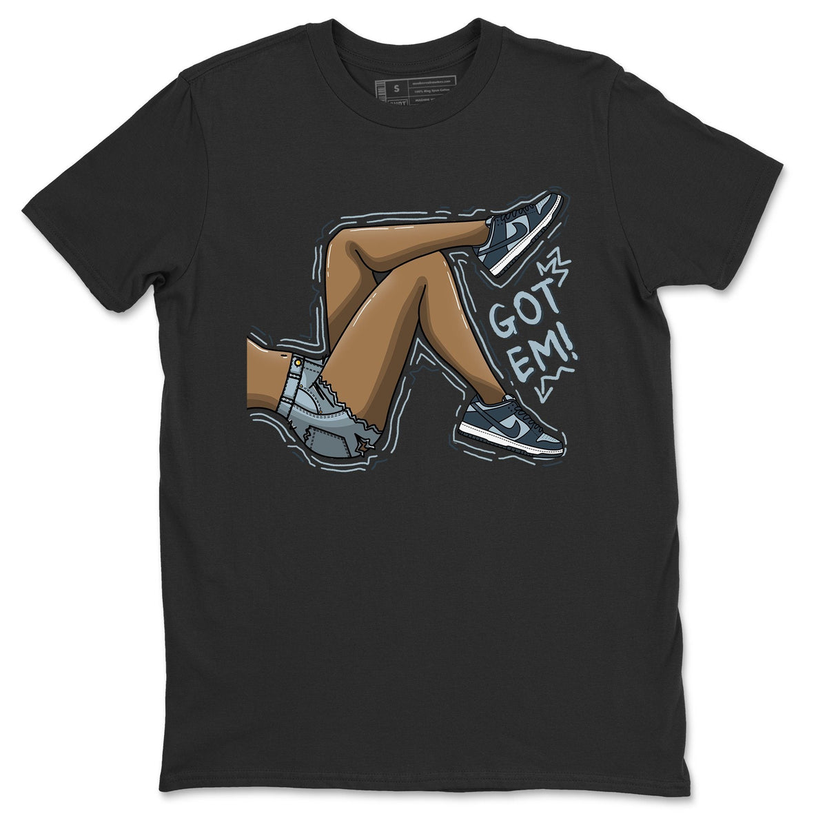 Dunk championship Grey Sneaker Match Tees Got Em Legs Sneaker Tees Dunk championship Grey Jordan to match sneaker T-Shirt Crew Neck Shirts