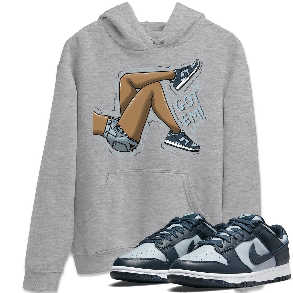 Dunk championship Grey Sneaker Match Tees Got Em Legs Sneaker Tees Dunk championship Grey Jordan to match sneaker T-Shirt Crew Neck Shirts