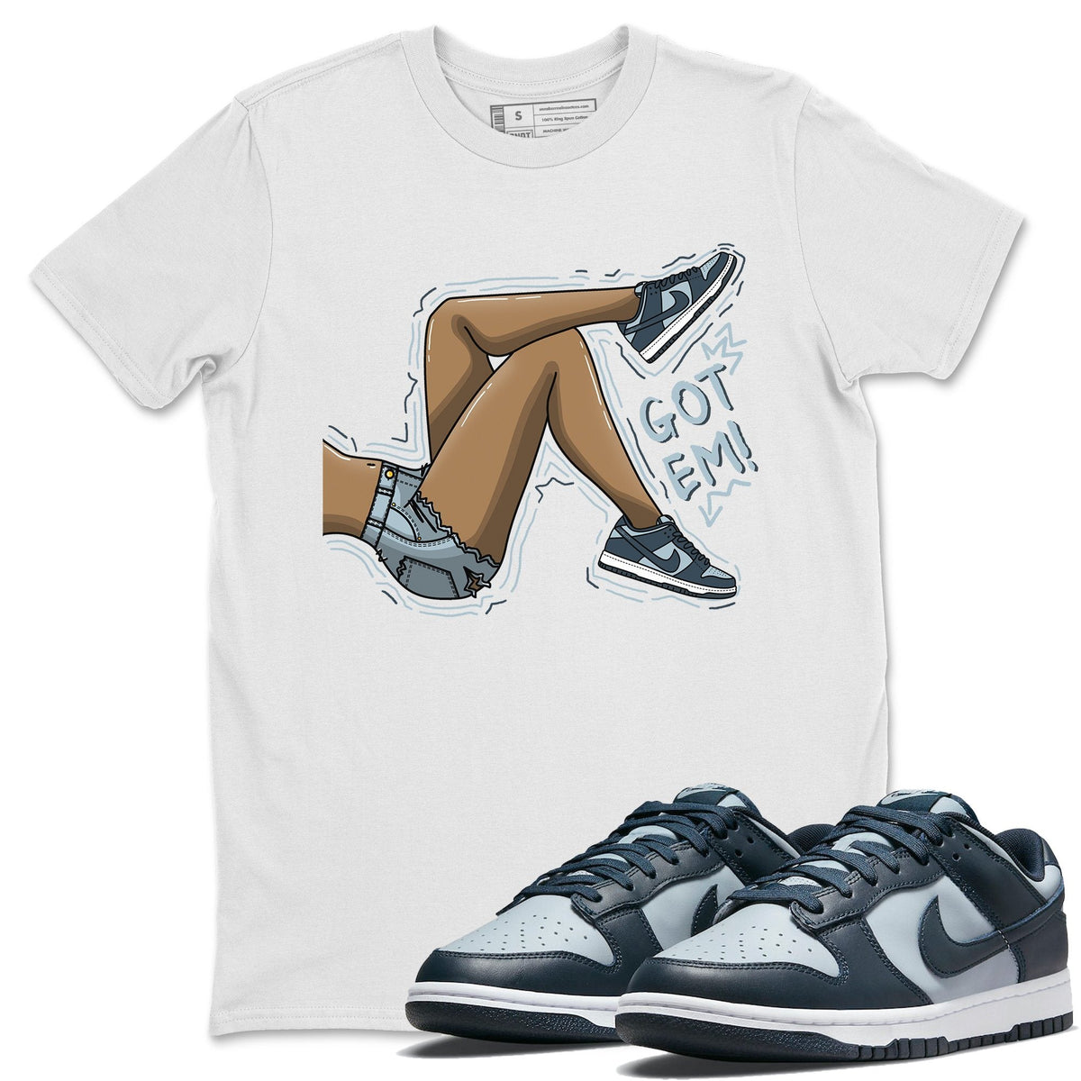 Dunk championship Grey Sneaker Match Tees Got Em Legs Sneaker Tees Dunk championship Grey Jordan to match sneaker T-Shirt Crew Neck Shirts