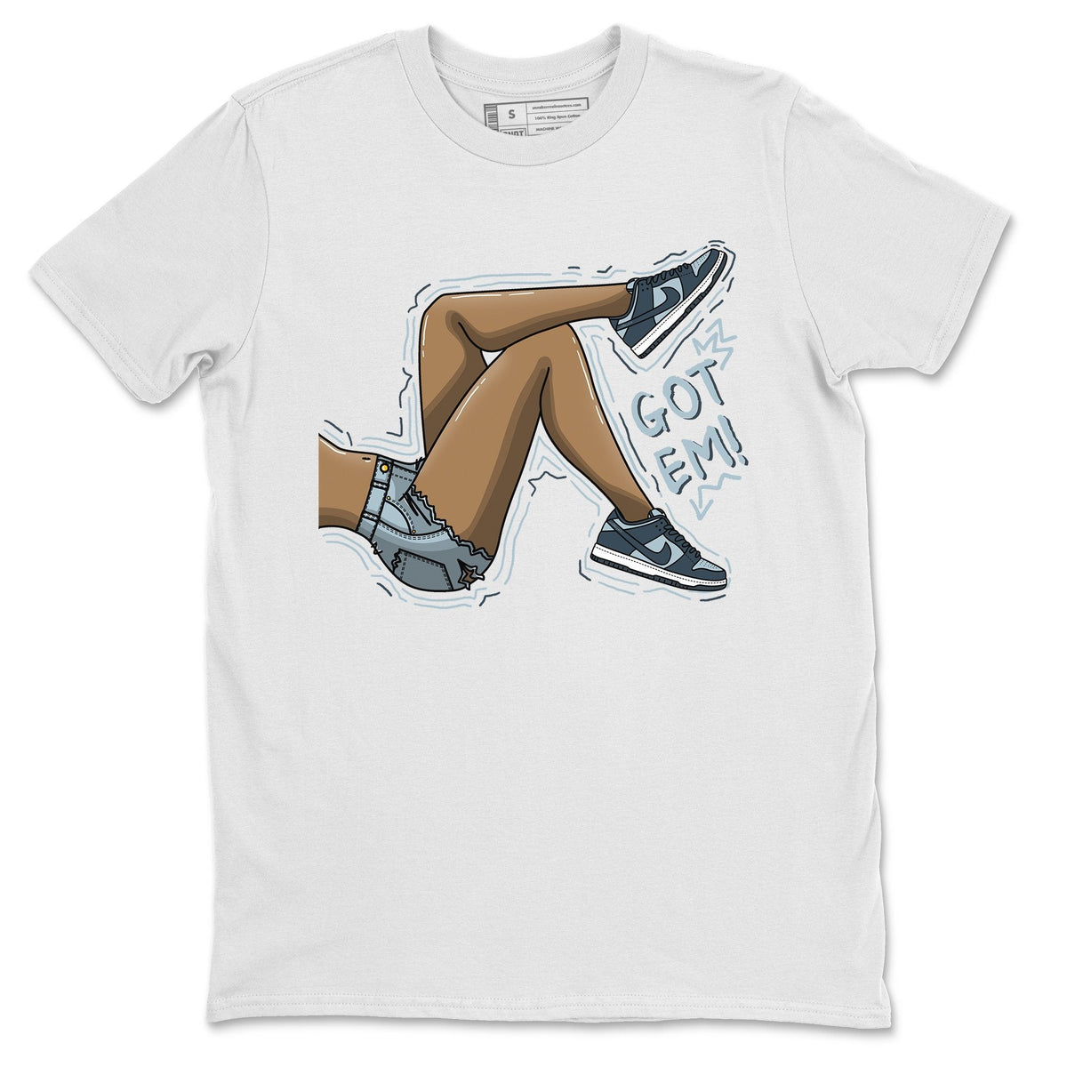 Dunk championship Grey Sneaker Match Tees Got Em Legs Sneaker Tees Dunk championship Grey Jordan to match sneaker T-Shirt Crew Neck Shirts