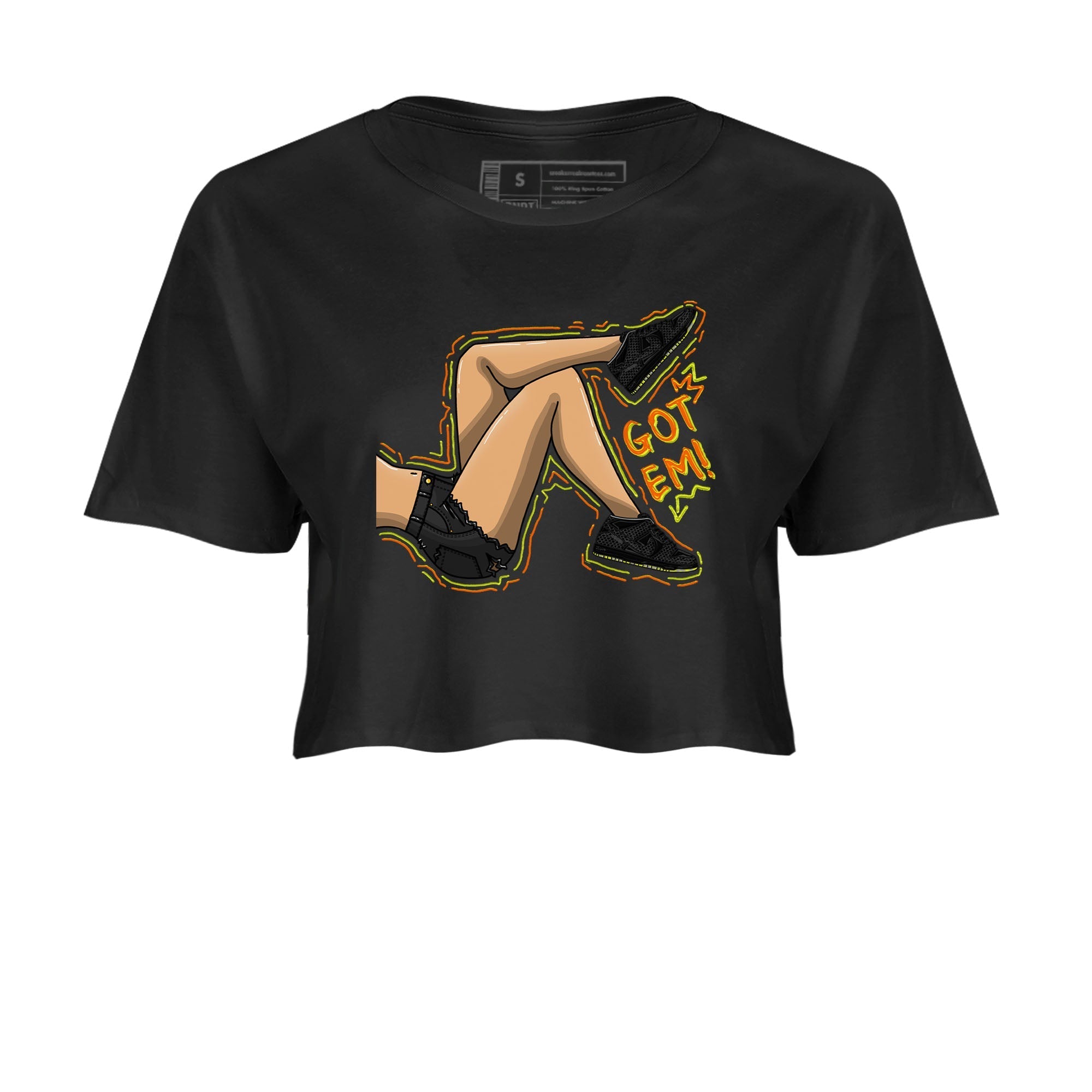 Nike Dunk Halloween shirt to match jordans Got Em Legs sneaker tees Nike Dunk Mid Halloween Drip Gear Zone Sneaker Matching Clothing Brand Black 2 Crop T-Shirt