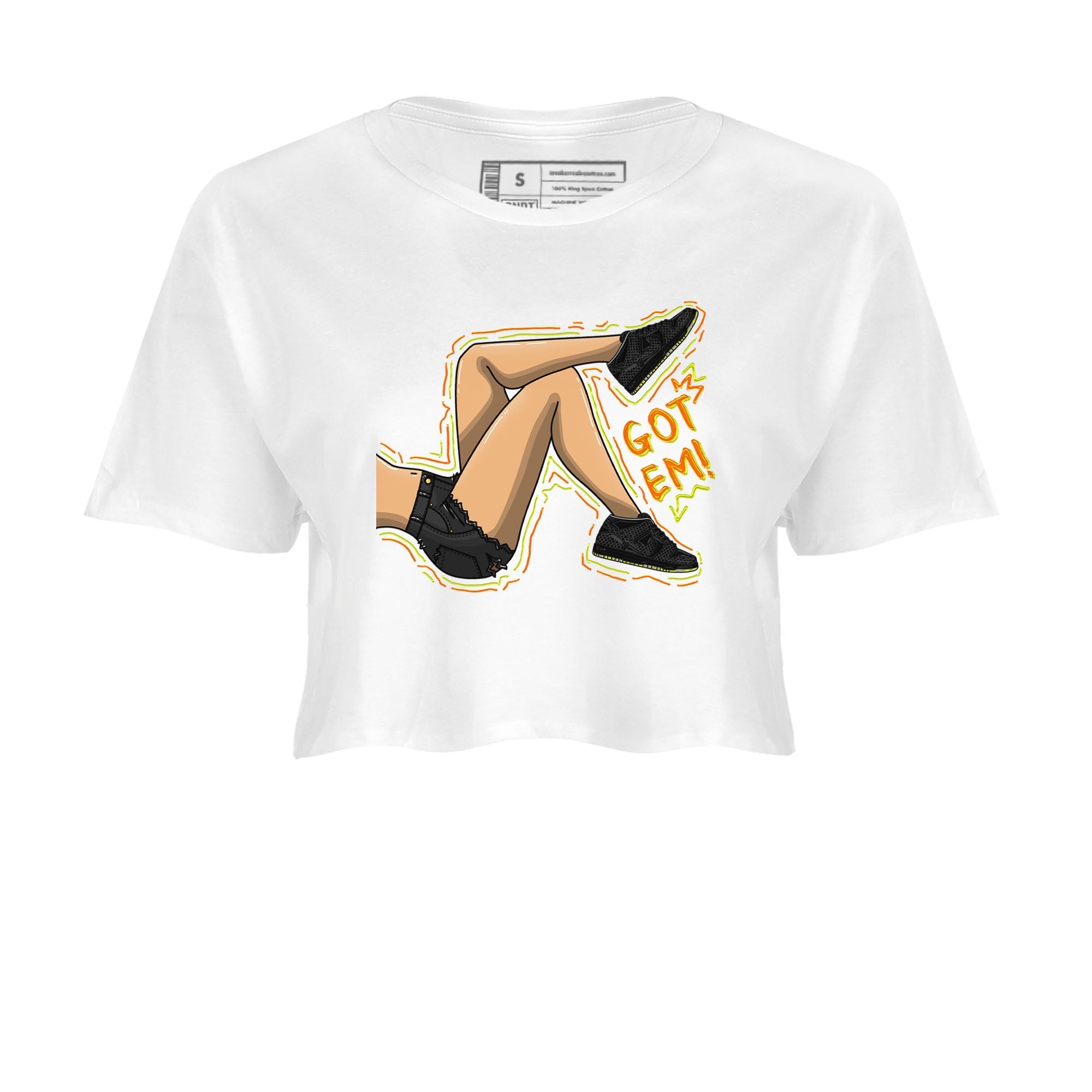 Nike Dunk Halloween shirt to match jordans Got Em Legs sneaker tees Nike Dunk Mid Halloween Drip Gear Zone Sneaker Matching Clothing Brand White 2 Crop T-Shirt