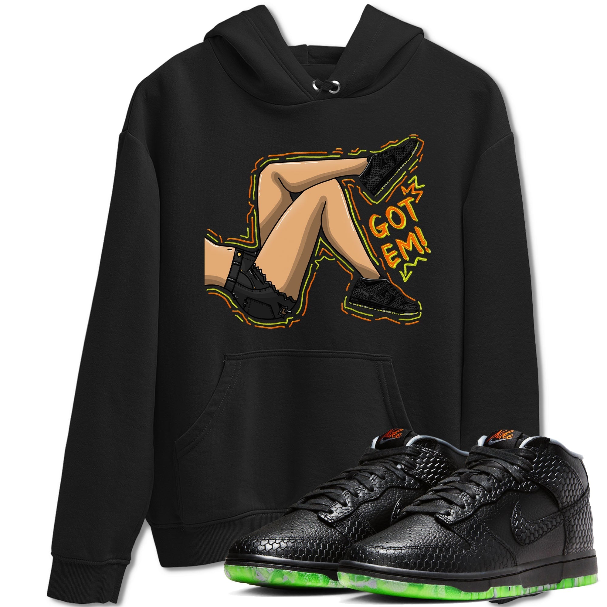 Nike Dunk Halloween shirt to match jordans Got Em Legs sneaker tees Nike Dunk Mid Halloween Drip Gear Zone Sneaker Matching Clothing Brand Unisex Sneaker Tee Black 1 T-Shirt