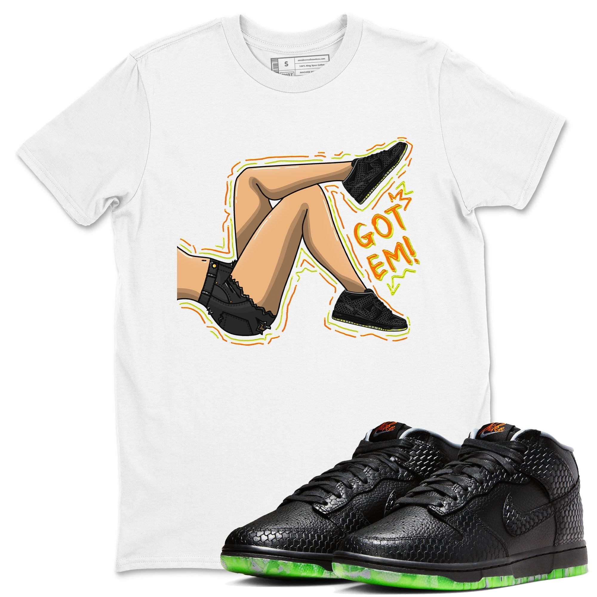 Nike Dunk Halloween shirt to match jordans Got Em Legs sneaker tees Nike Dunk Mid Halloween Drip Gear Zone Sneaker Matching Clothing Brand Unisex Sneaker Tee White 1 T-Shirt