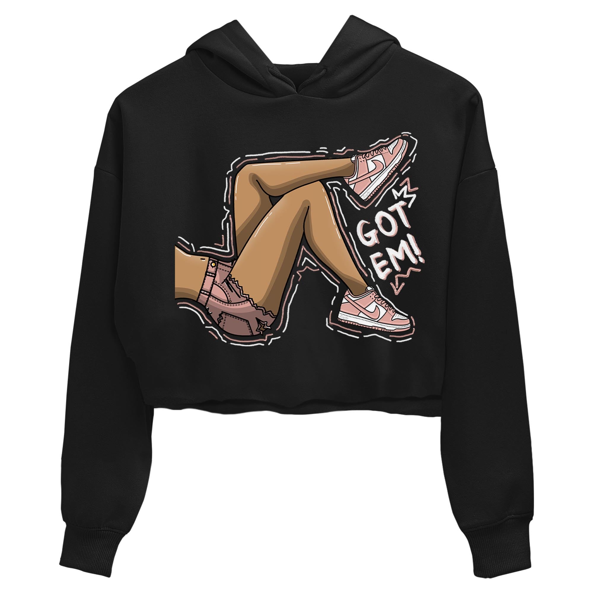 Nike Dunks Low Rose Whisper shirt to match jordans Got Em Legs Streetwear Sneaker Shirt Nike Dunk Rose Whisper Drip Gear Zone Sneaker Matching Clothing Black 2 Crop T-Shirt