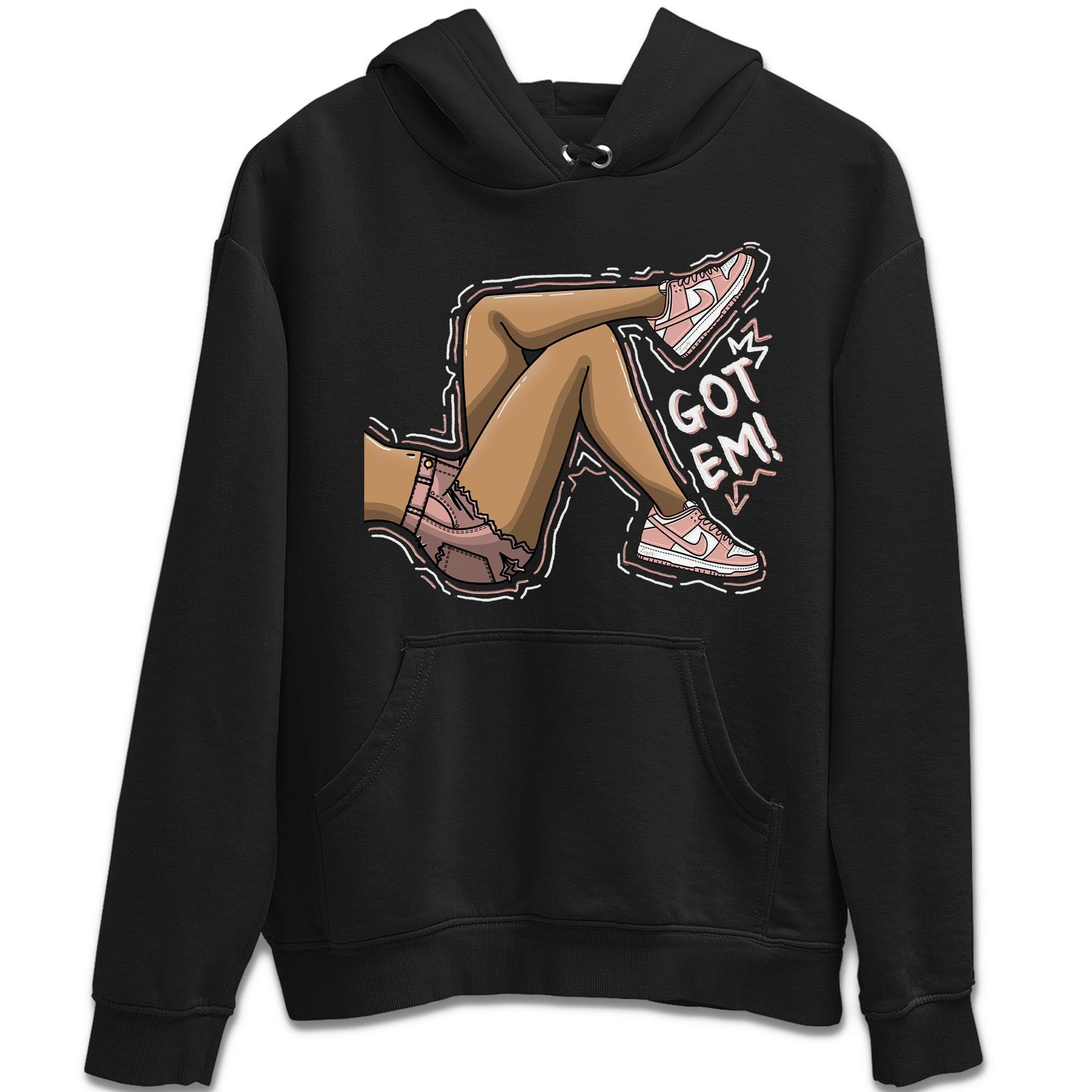 Nike Dunks Low Rose Whisper shirt to match jordans Got Em Legs Streetwear Sneaker Shirt Nike Dunk Rose Whisper Drip Gear Zone Sneaker Matching Clothing Unisex Black 2 T-Shirt