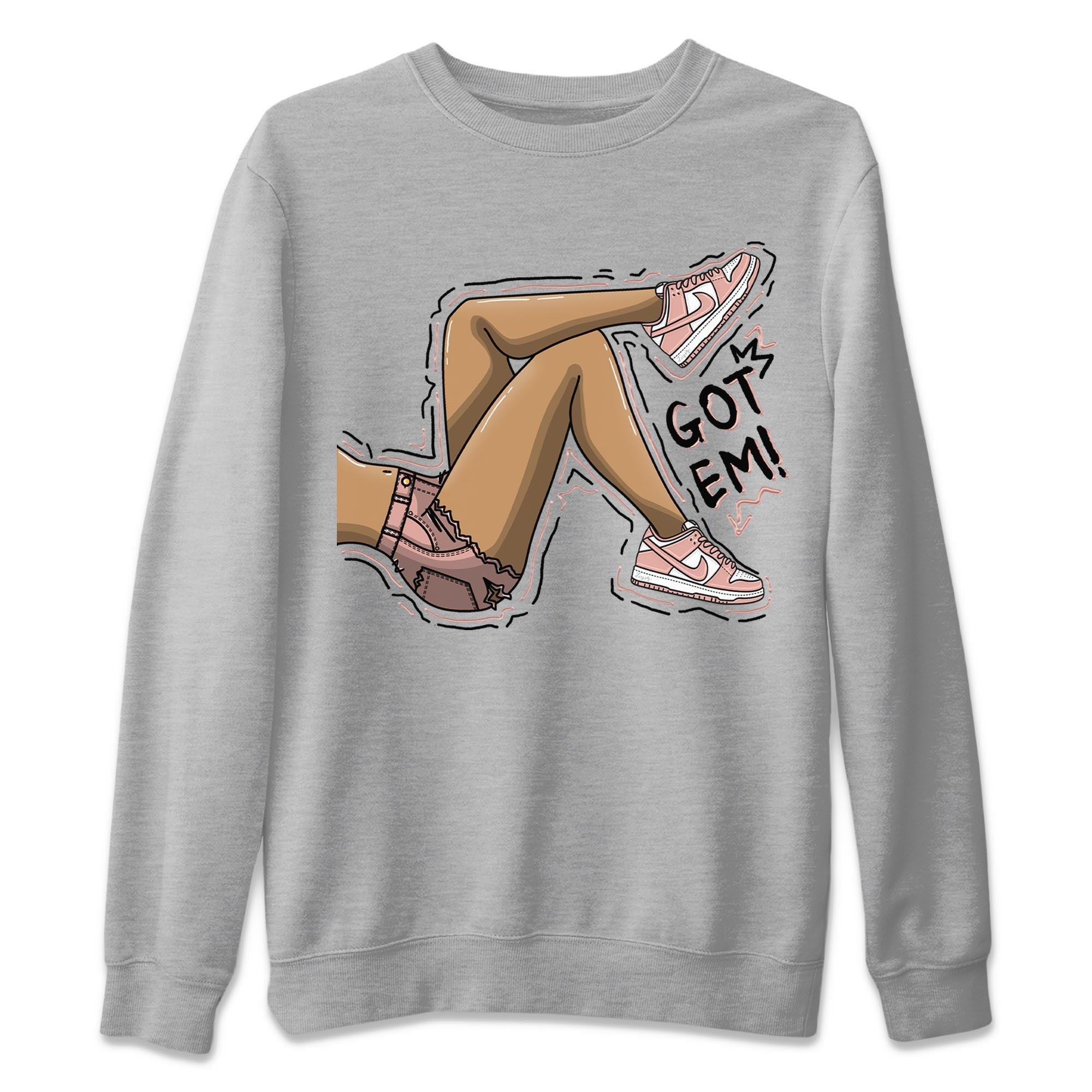 Nike Dunks Low Rose Whisper shirt to match jordans Got Em Legs Streetwear Sneaker Shirt Nike Dunk Rose Whisper Drip Gear Zone Sneaker Matching Clothing Unisex Heather Grey 2 T-Shirt