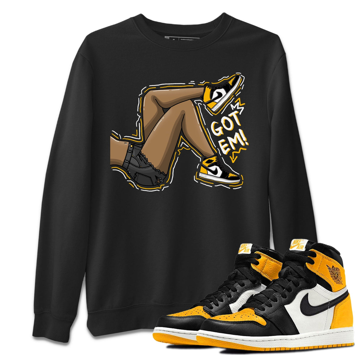 Jordan 1 Taxi Sneaker Matching T-Shirt Got Em Legs Sneaker Tees Jordan 1 Taxi Sneaker Release Tees Crew Neck Tees