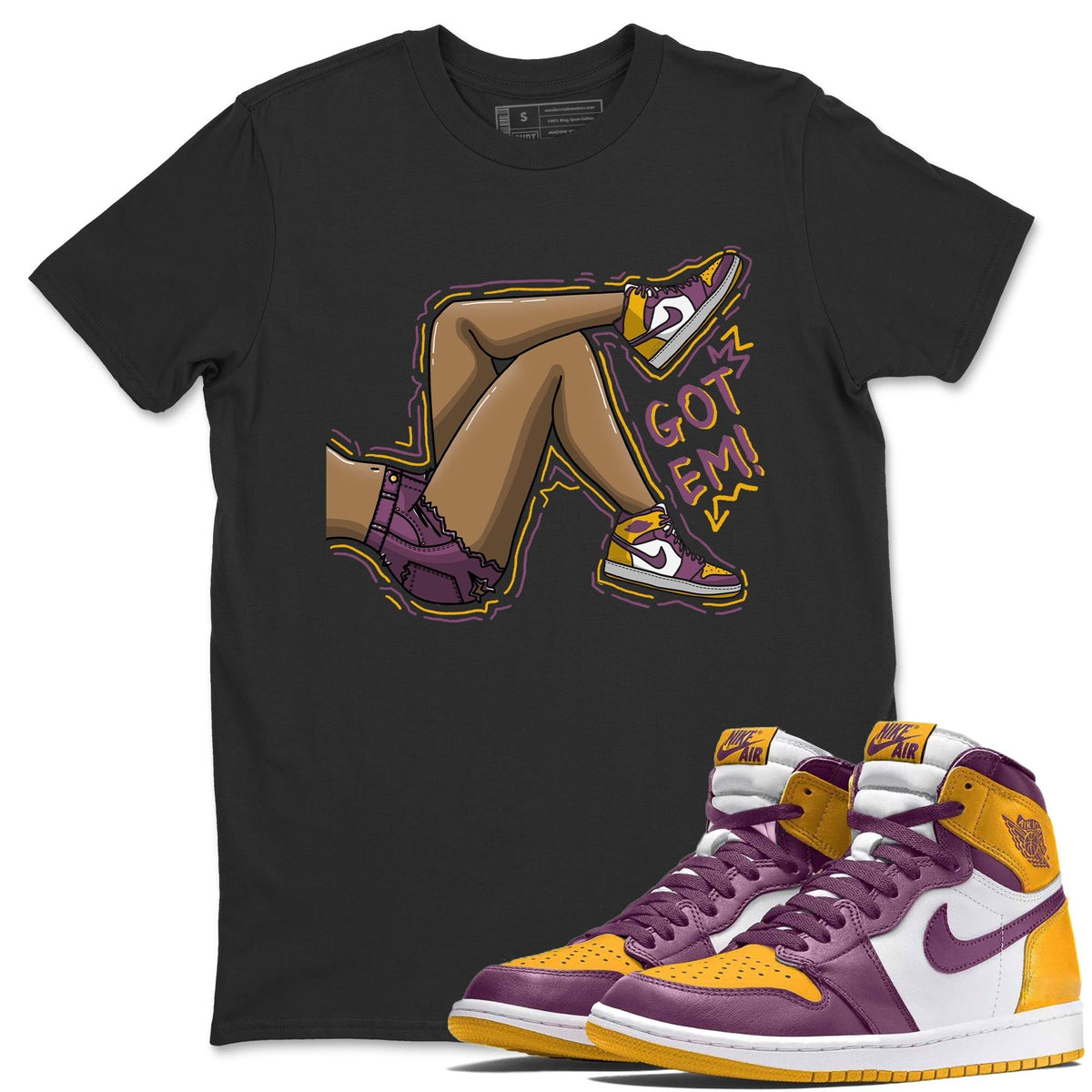 Jordan 1 Brotherhood Sneaker Matching T-Shirt Got Em Legs Sneaker Tees Jordan 1 Brotherhood Sneaker Release Tees Crew Neck Tees