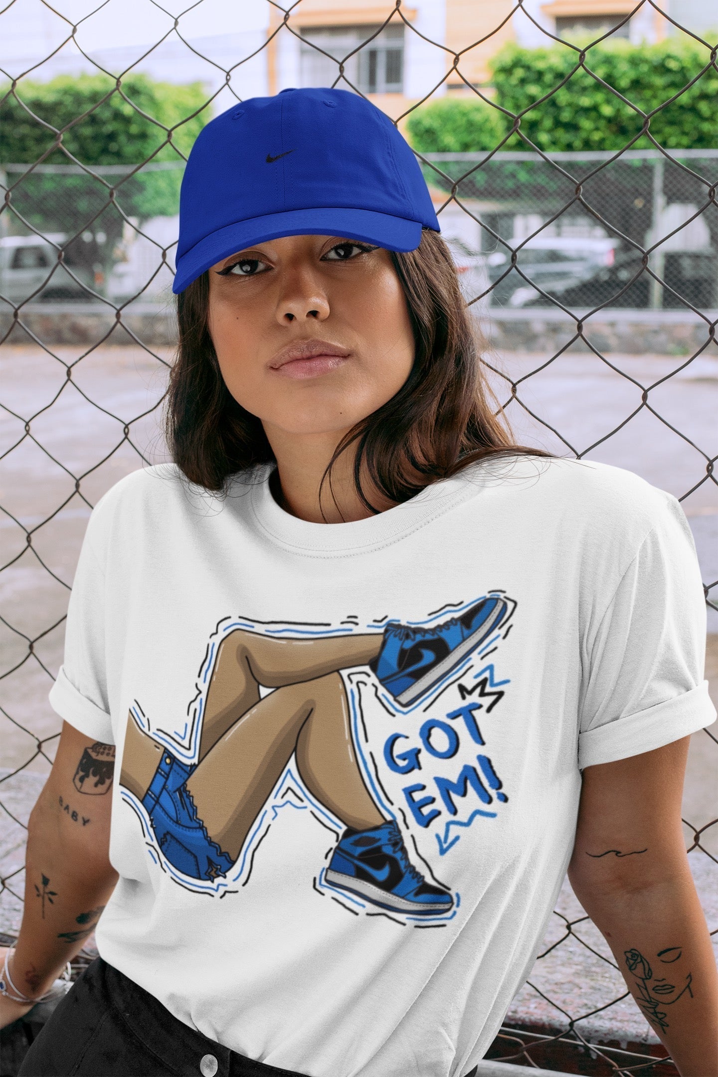 Jordan 1 Dark Marina Blue Sneaker Matching T-Shirt Got Em Legs Sneaker Tees Jordan 1 Dark Marina Blue Sneaker Release Tees Crew Neck Tees