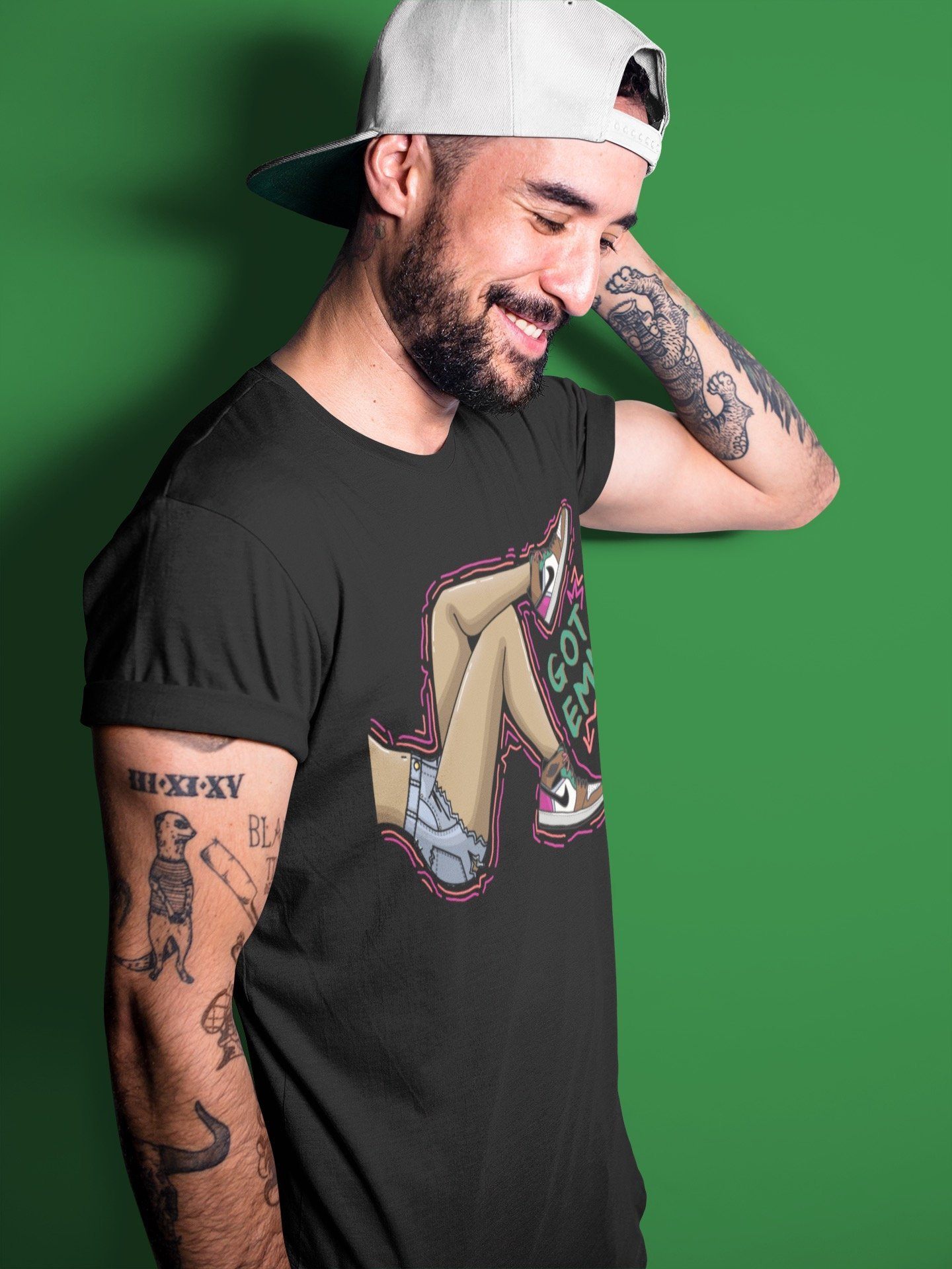 Jordan 1 Hand Crafted Sneaker Matching T-Shirt Got Em Legs Sneaker Tees Jordan 1 Hand Crafted Sneaker Release Tees Crew Neck Tees