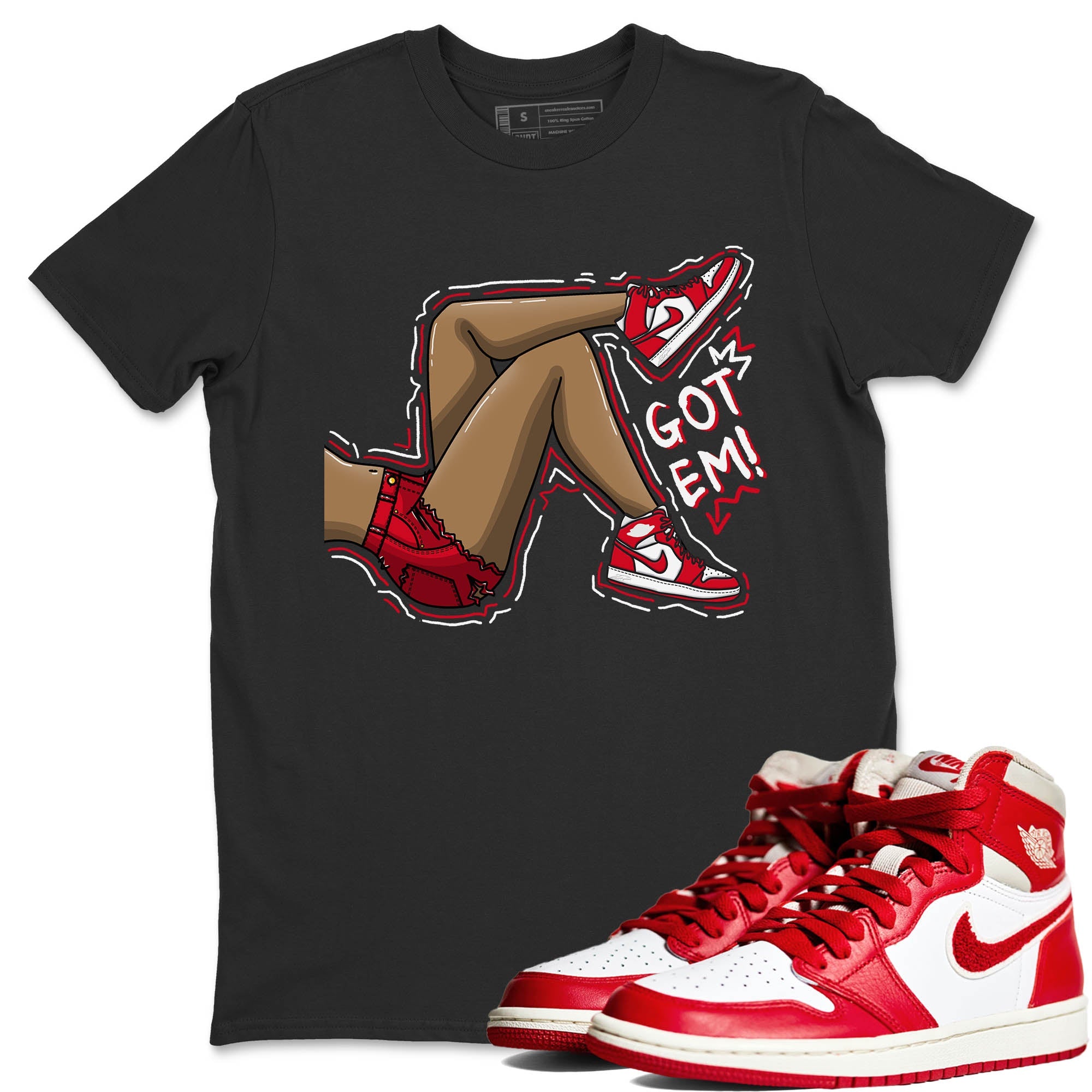 Jordan 1 Newstalgia Sneaker Matching T-Shirt Got Em Legs Sneaker Tees Jordan 1 Newstalgia Sneaker Release Tees Crew Neck Tees