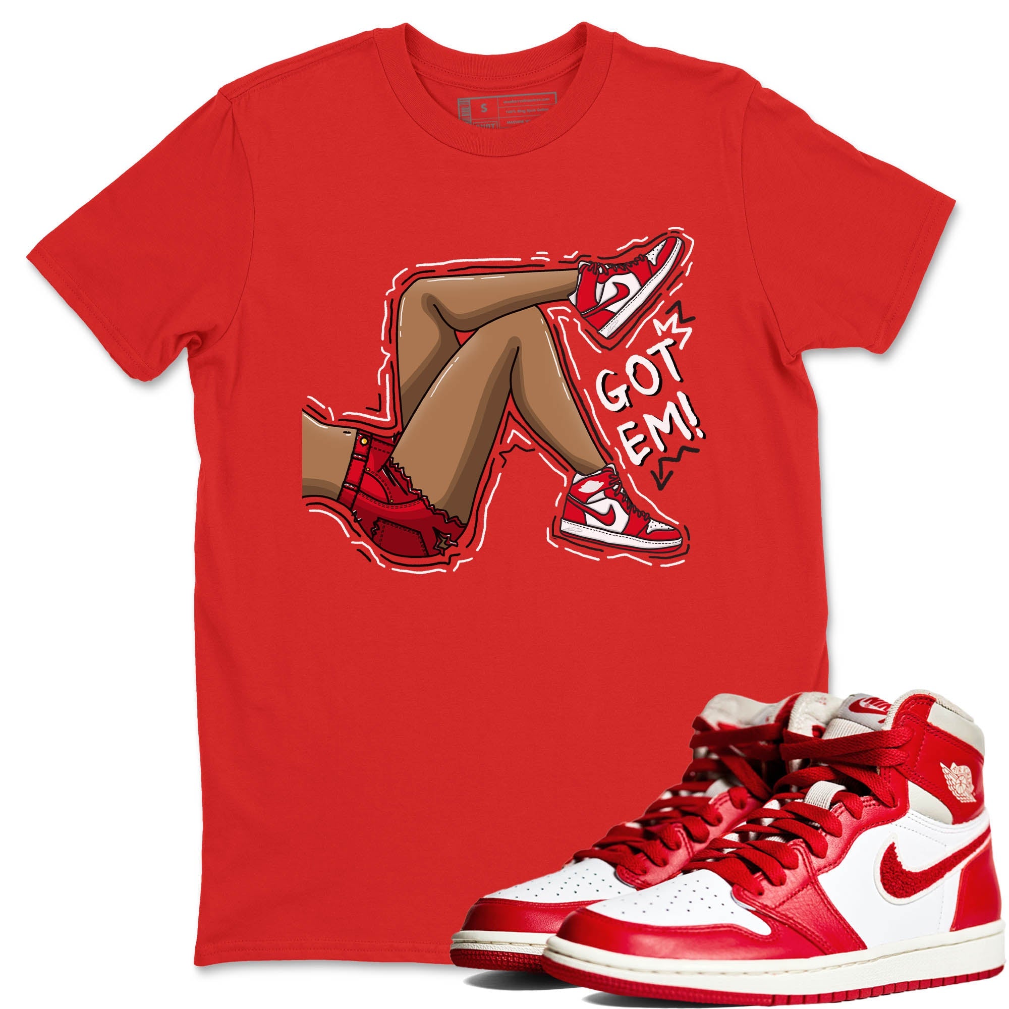 Jordan 1 Newstalgia Sneaker Matching T-Shirt Got Em Legs Sneaker Tees Jordan 1 Newstalgia Sneaker Release Tees Crew Neck Tees