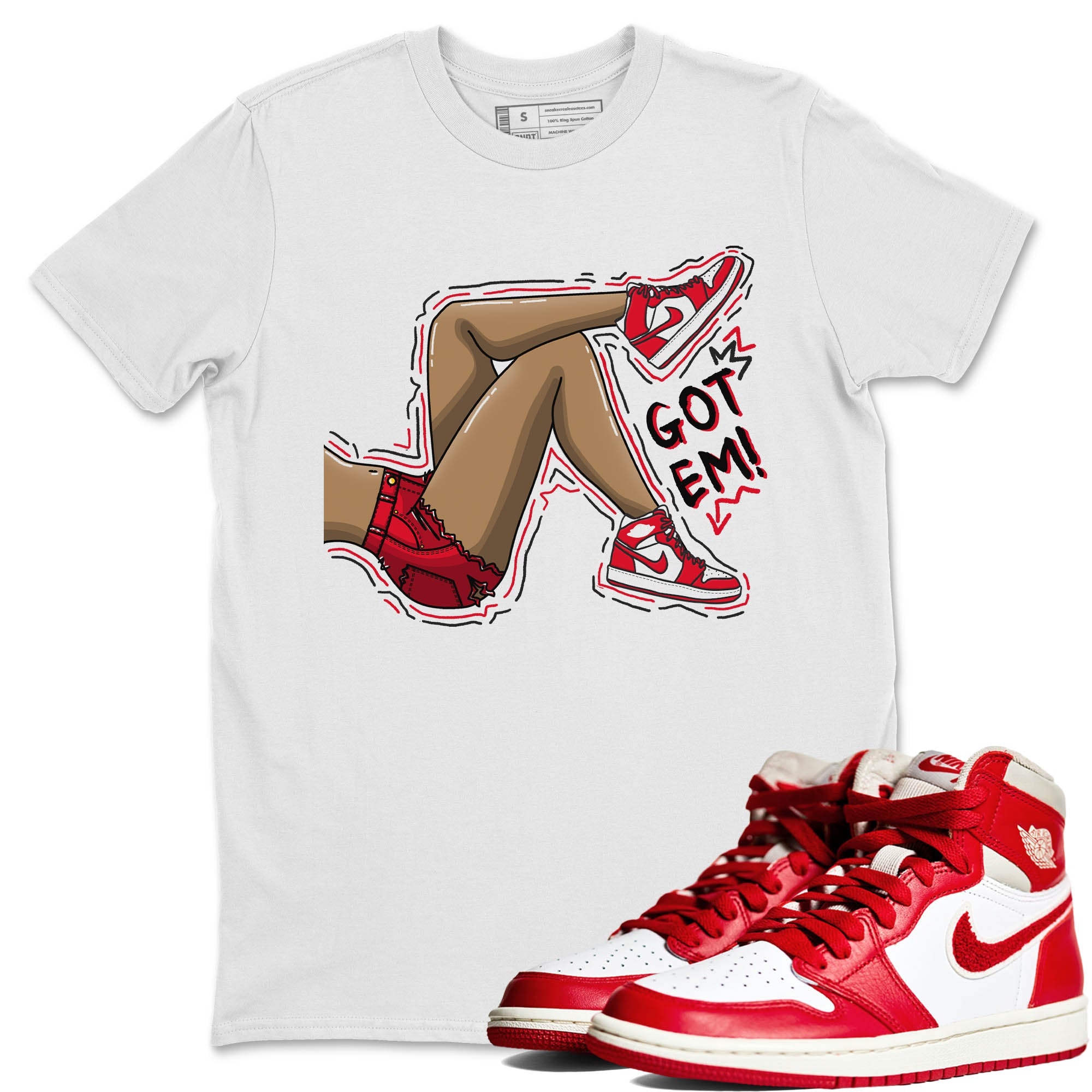 Jordan 1 Newstalgia Sneaker Matching T-Shirt Got Em Legs Sneaker Tees Jordan 1 Newstalgia Sneaker Release Tees Crew Neck Tees