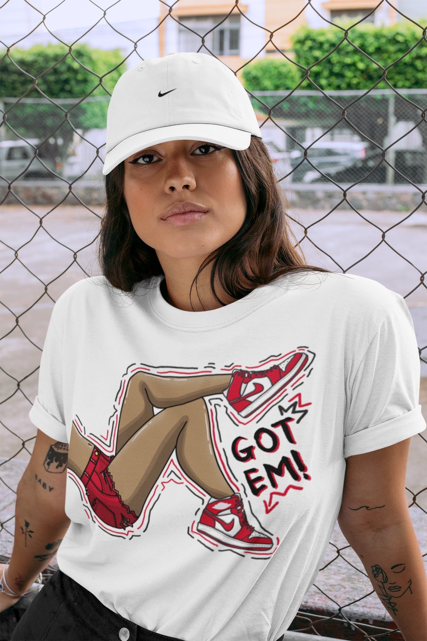 Jordan 1 Newstalgia Sneaker Matching T-Shirt Got Em Legs Sneaker Tees Jordan 1 Newstalgia Sneaker Release Tees Crew Neck Tees