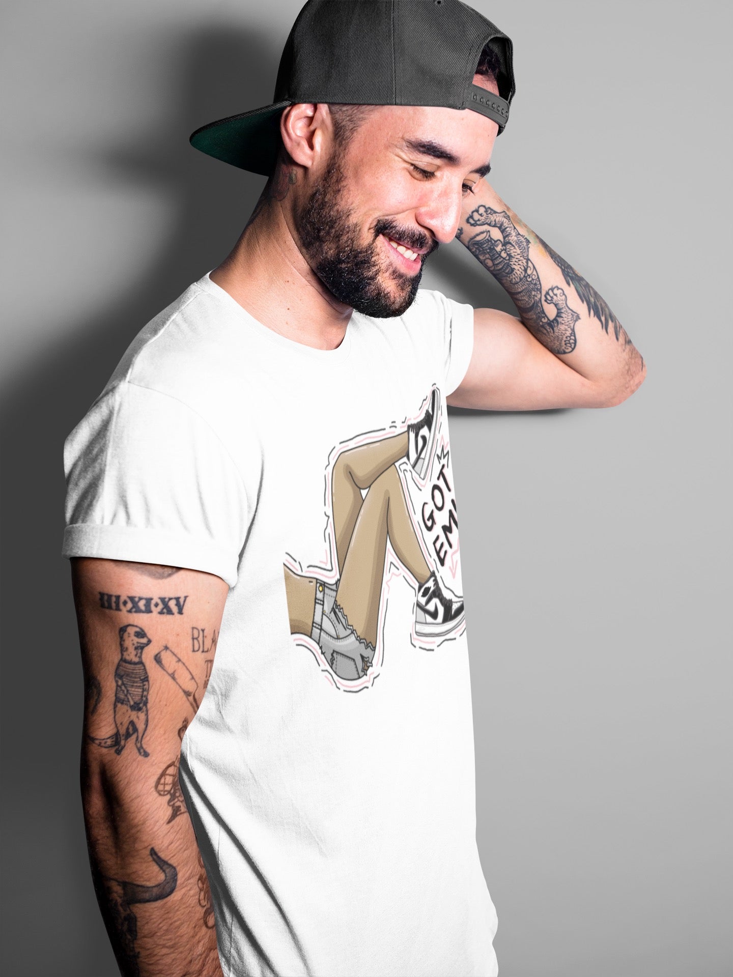 Jordan 1 Stage Haze Sneaker Matching T-Shirt Got Em Legs Sneaker Tees Jordan 1 Stage Haze Sneaker Release Tees Crew Neck Tees