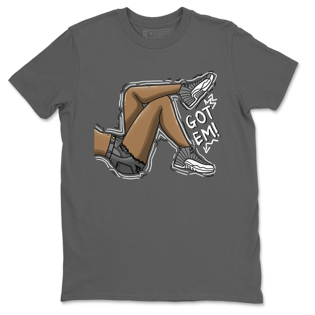 Jordan 12 Stealth Sneaker Matching T-Shirt Got Em Legs Sneaker Tees Jordan 12 Stealth Sneaker Release Tees Crew Neck Tees