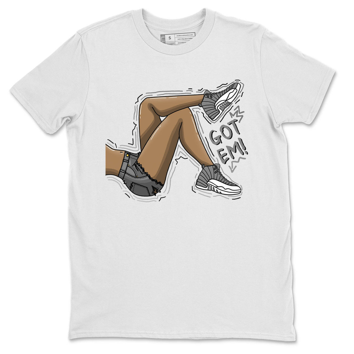 Jordan 12 Stealth Sneaker Matching T-Shirt Got Em Legs Sneaker Tees Jordan 12 Stealth Sneaker Release Tees Crew Neck Tees