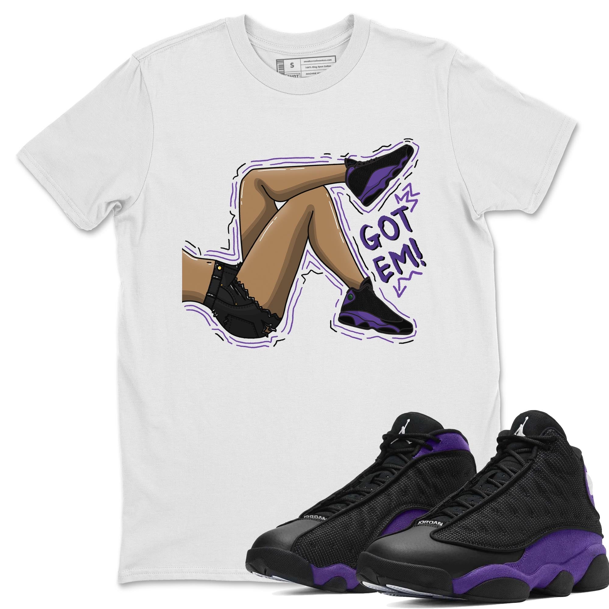 Jordan 13 Court Purple Shirt To Match Jordans Got Em Legs Sneaker Tees Jordan 13 Court Purple Drip Gear Zone Sneaker Matching Clothing Unisex Shirts