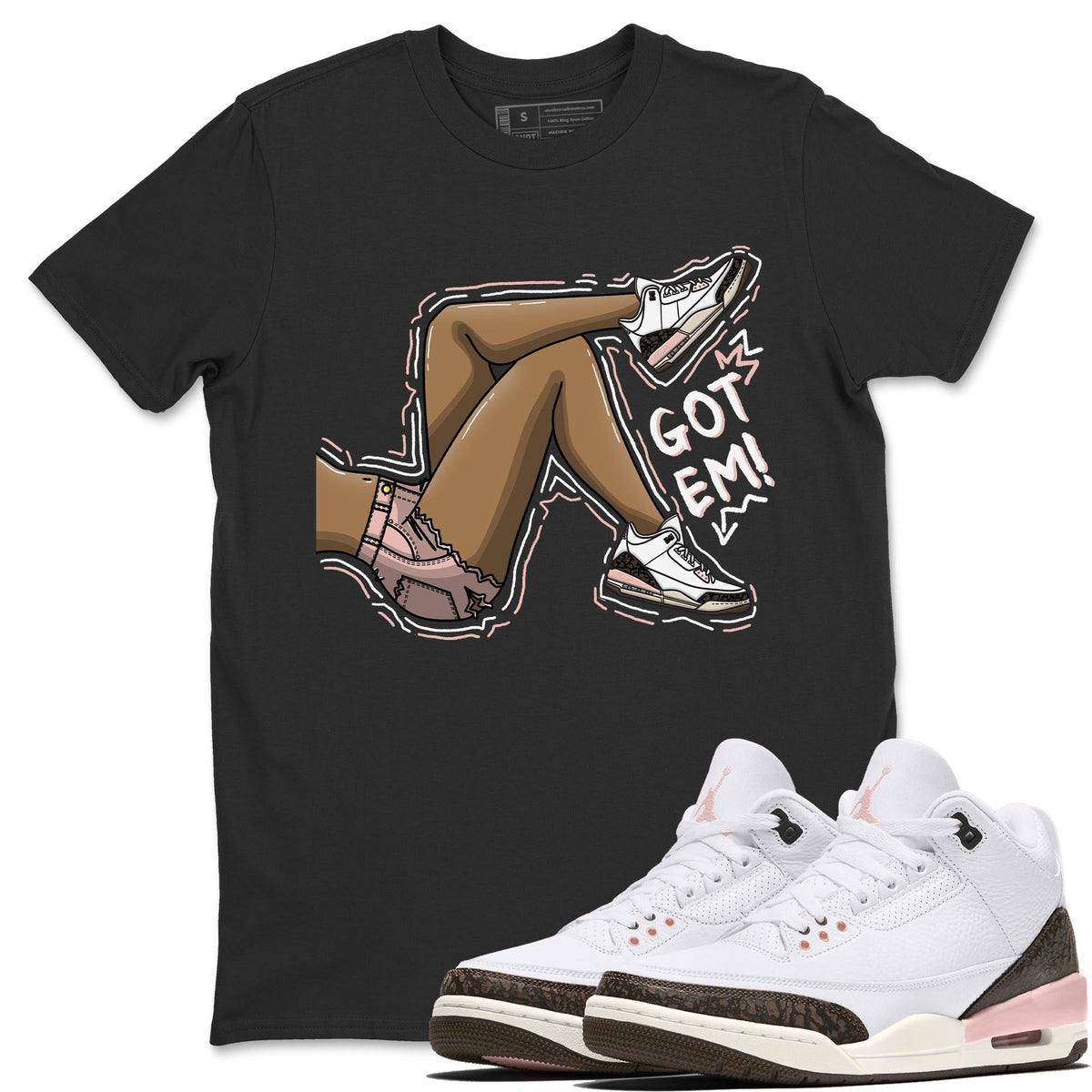 Jordan 3 Atmosphere Sneaker Matching T-Shirt Got Em Legs Sneaker Tees Jordan 3 Atmosphere Sneaker Release Tees Crew Neck Tees