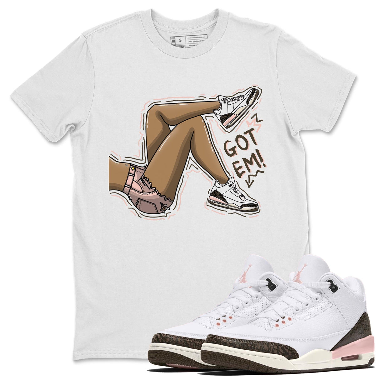 Jordan 3 Atmosphere Sneaker Matching T-Shirt Got Em Legs Sneaker Tees Jordan 3 Atmosphere Sneaker Release Tees Crew Neck Tees