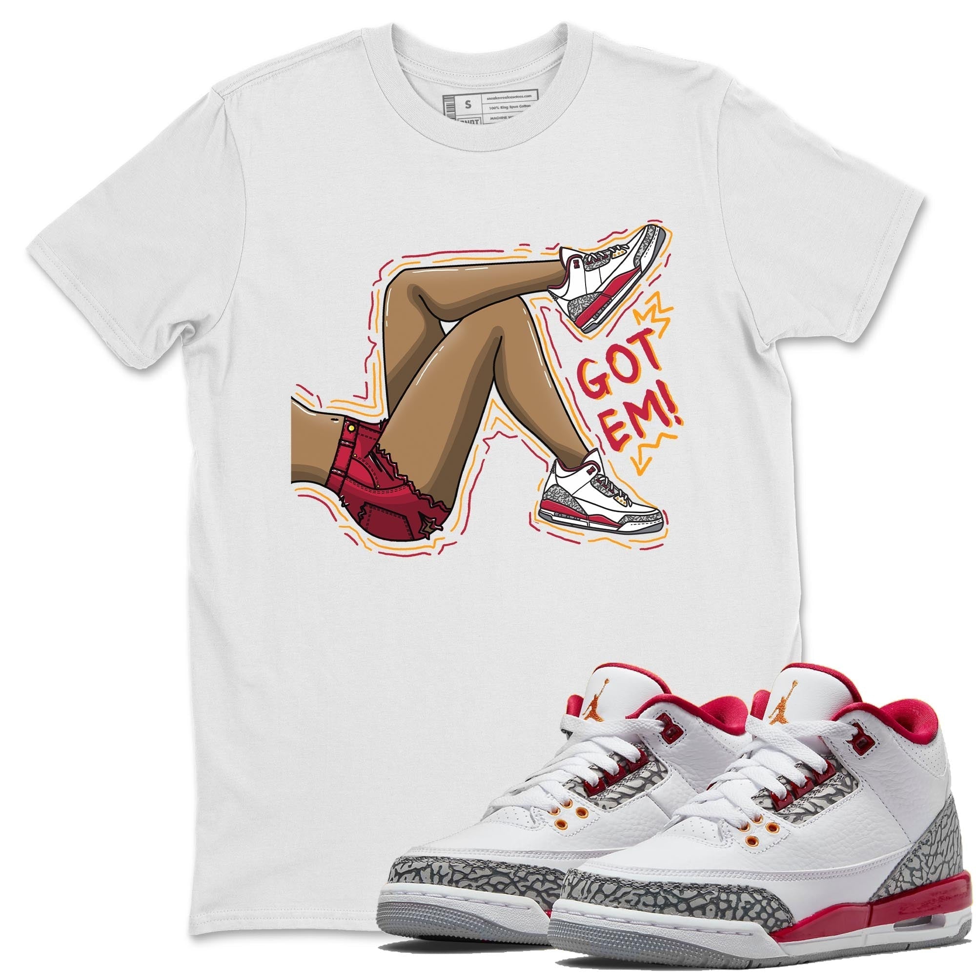 Jordan 3 Cardinal Shirt To Match Jordans Got Em Legs Sneaker Tees Jordan 3 Cardinal Drip Gear Zone Sneaker Matching Clothing Unisex Shirts
