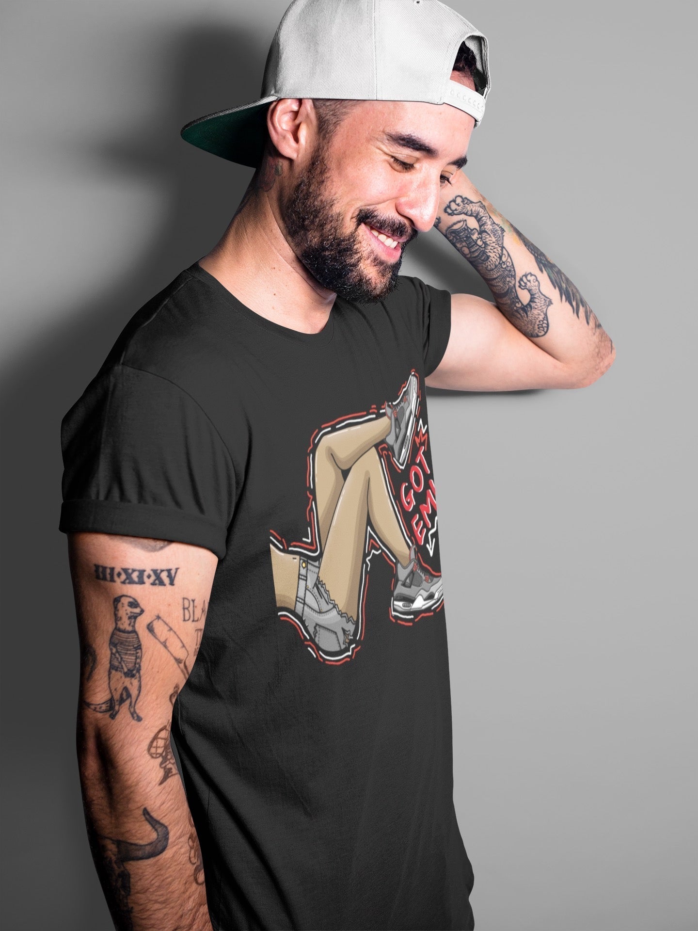 Jordan 4 Infrared Sneaker Matching T-Shirt Got Em Legs Sneaker Tees Jordan 4 Infrared Sneaker Release Tees Crew Neck Tees