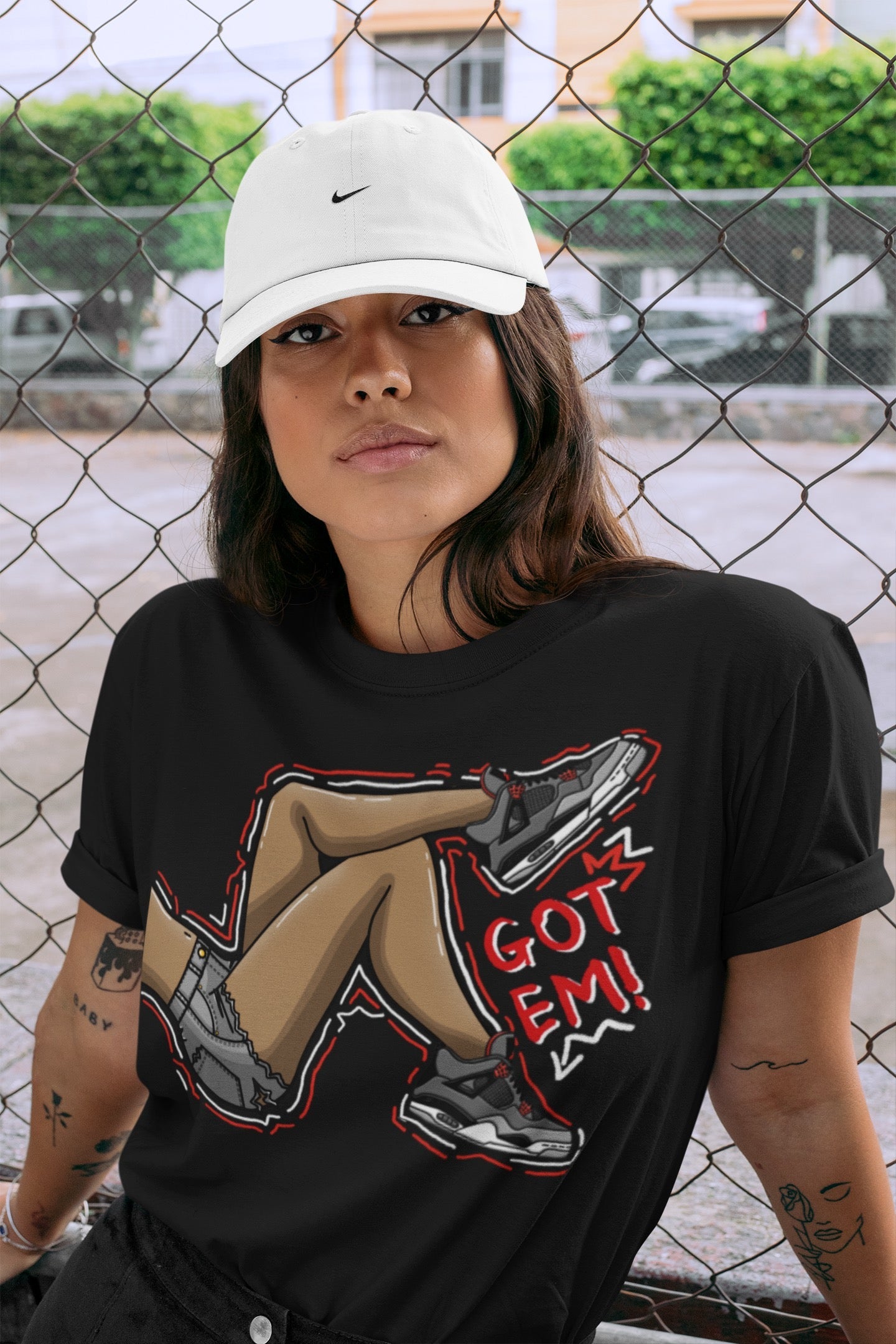 Jordan 4 Infrared Sneaker Matching T-Shirt Got Em Legs Sneaker Tees Jordan 4 Infrared Sneaker Release Tees Crew Neck Tees